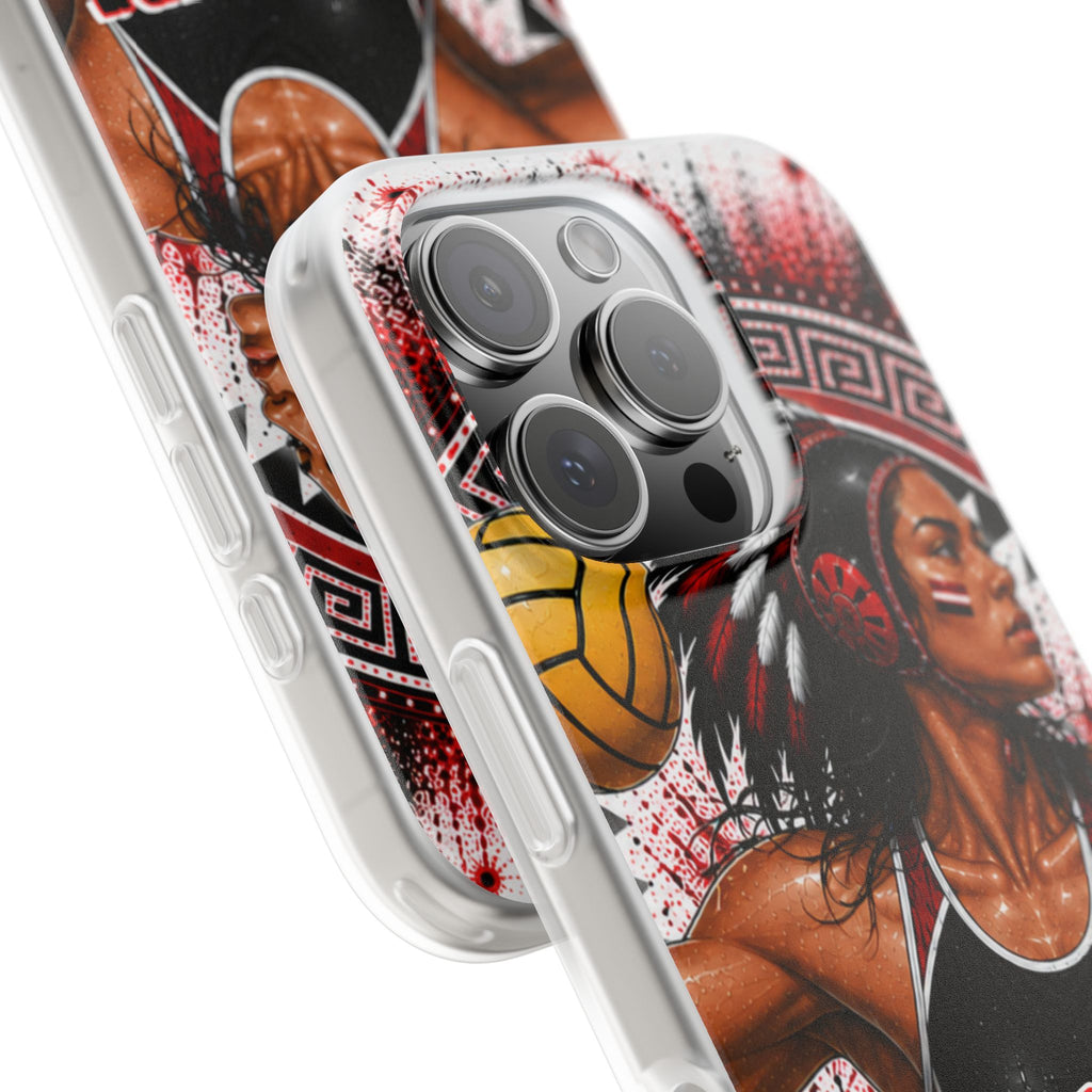 Aztec Water Polo Warrior – Flexi Phone Case (iPhone & Samsung • Clear TPU • Made in USA • Personalized Option)