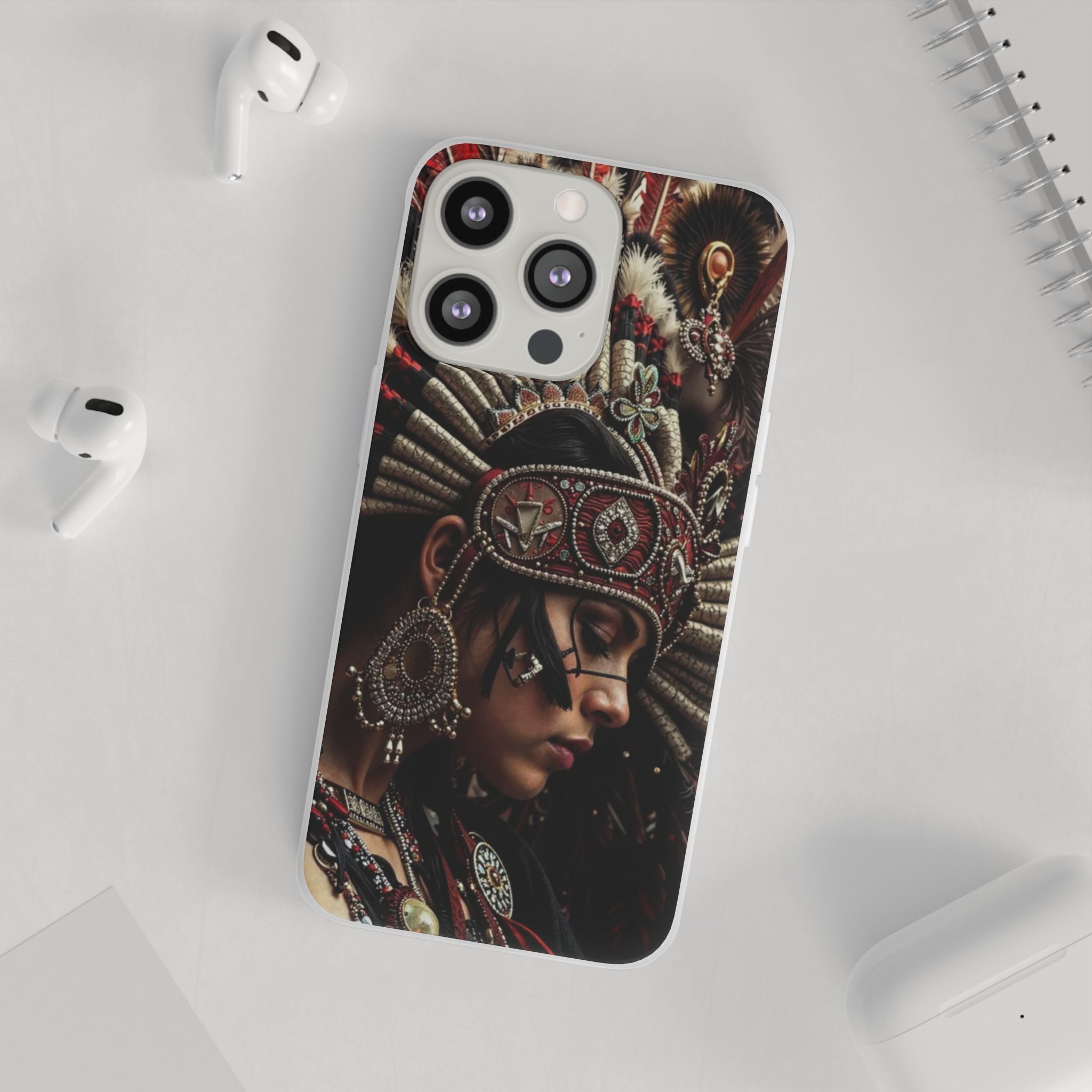 Aztec Goddess Spirit – Flexi Phone Case (iPhone & Samsung • Clear TPU • Made in USA • Personalized Option)