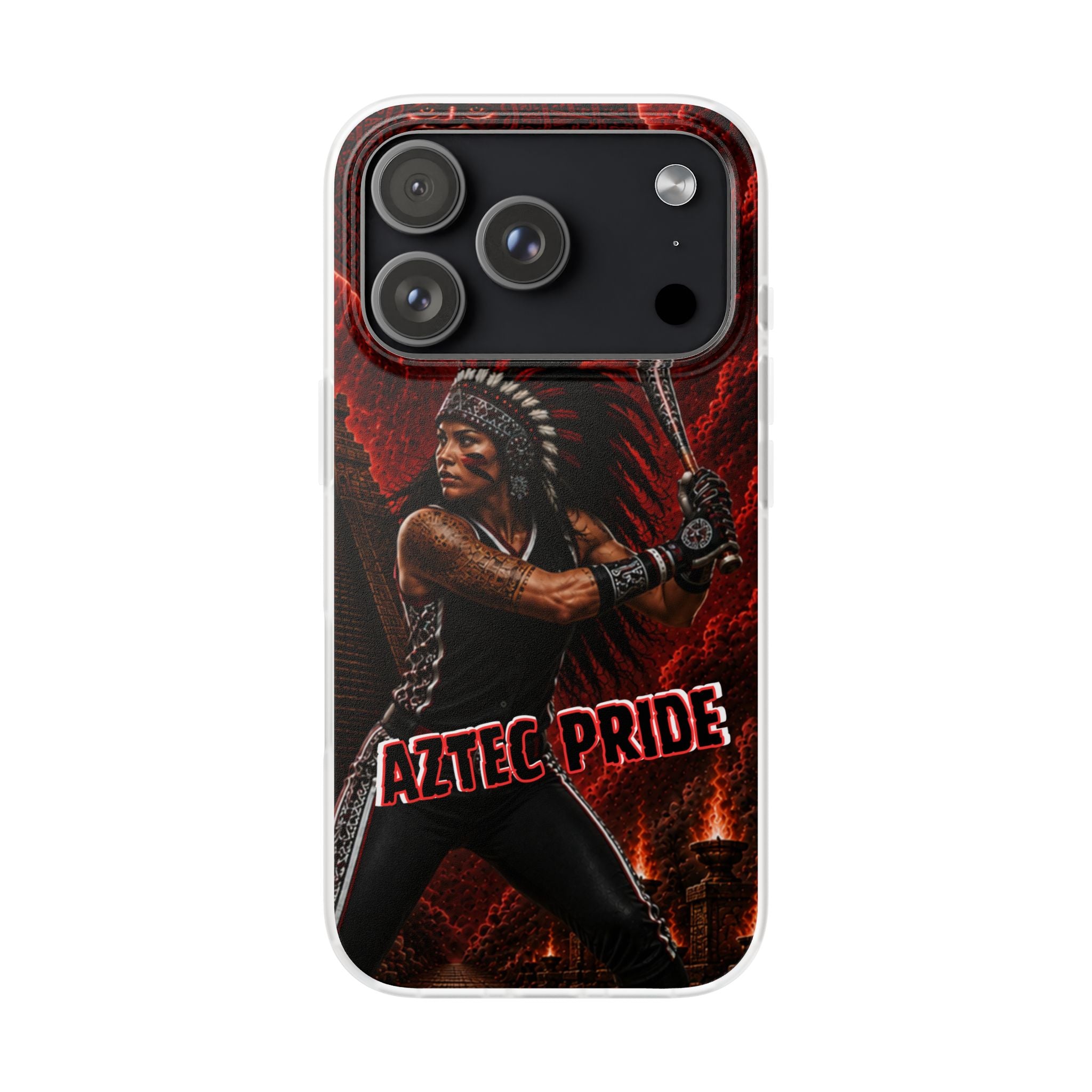 Aztec Softball Warrior – Flexi Phone Case (iPhone & Samsung • Clear TPU • Made in USA • Personalized Option)