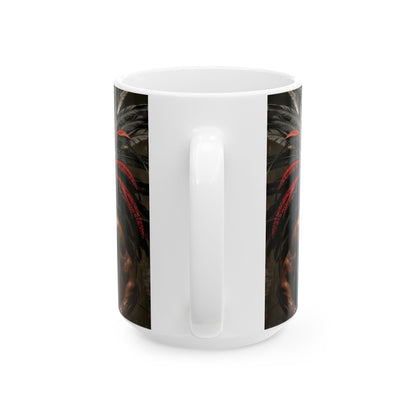 Aztec Warrior Eagle – Ceramic Mug (11oz, 15oz • Dishwasher & Microwave Safe • Made in USA • Personalized Option)