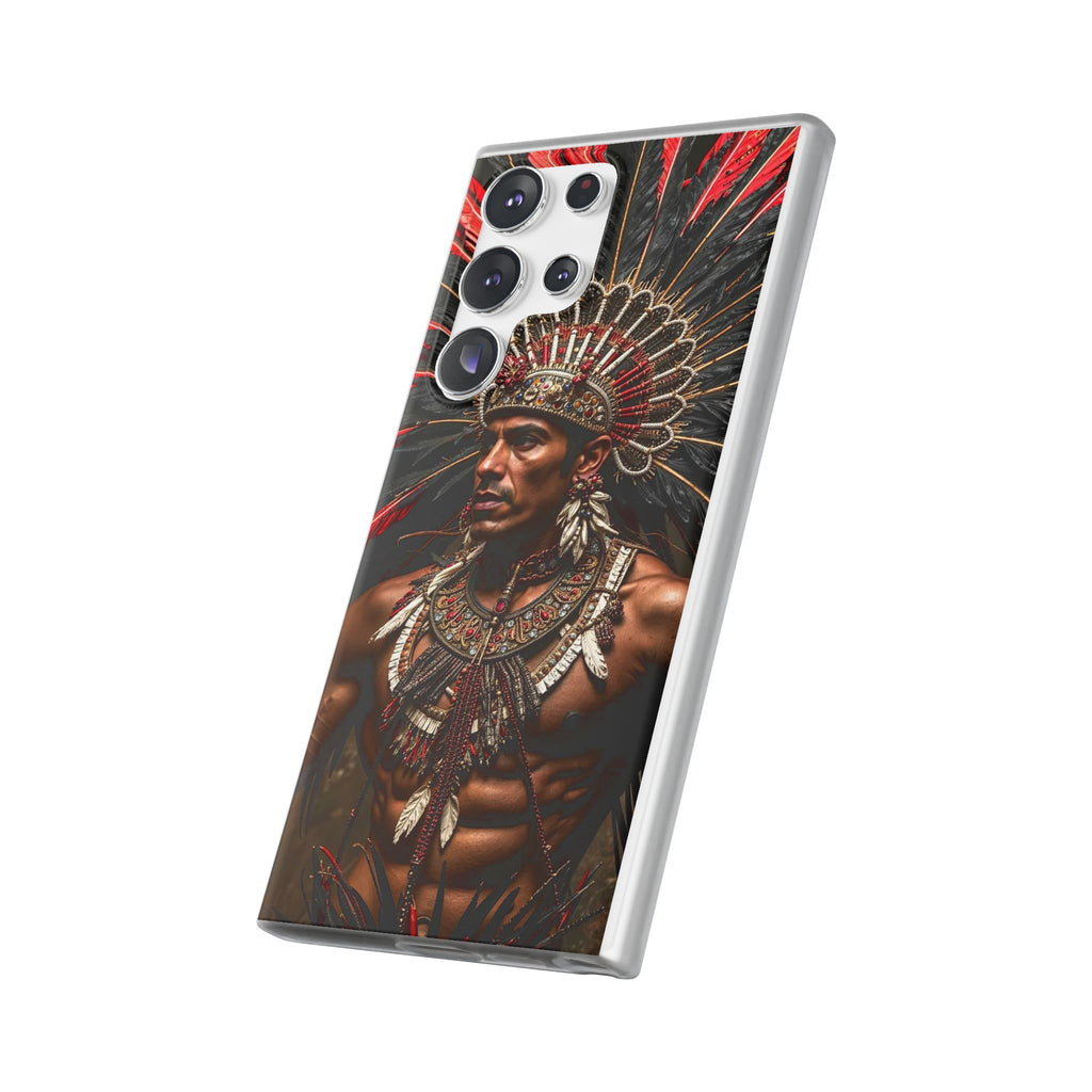 Aztec Sun Guardian – Flexi Phone Case (iPhone & Samsung • Clear TPU • Made in USA • Personalized Option)