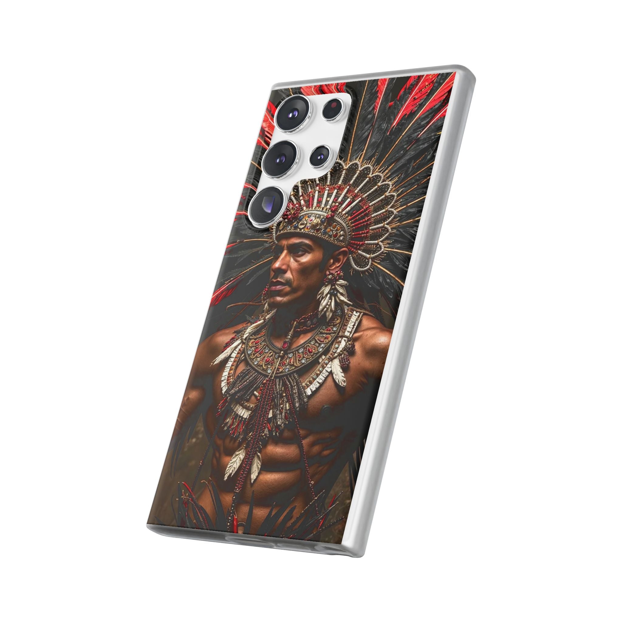 Aztec Sun Guardian – Flexi Phone Case (iPhone & Samsung • Clear TPU • Made in USA • Personalized Option)