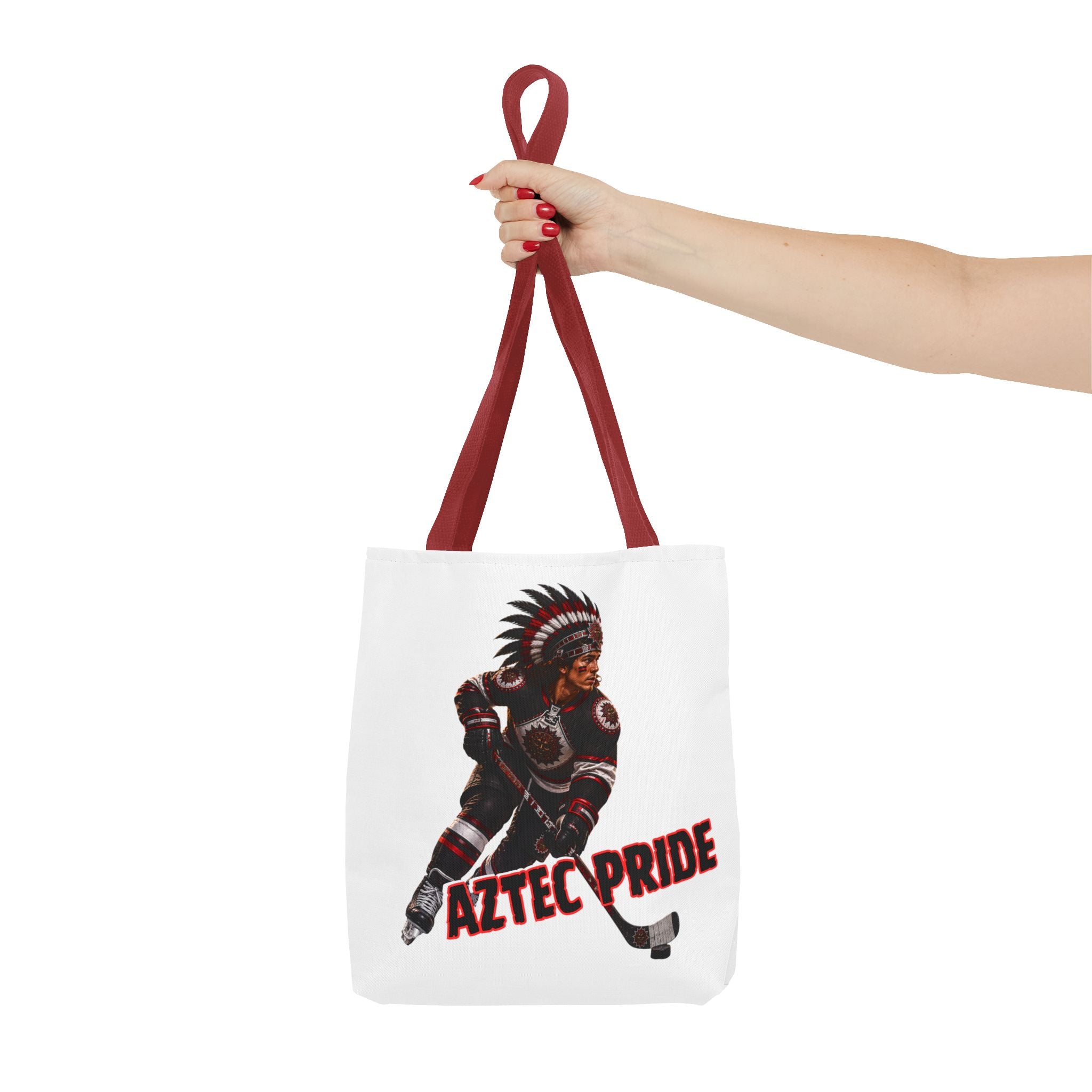Aztec Hockey Warrior Tote Bag | Aztec-Inspired AI Art • Made & Shipped in the USA • 🚚 FREE USA Shipping • FREE Personalization