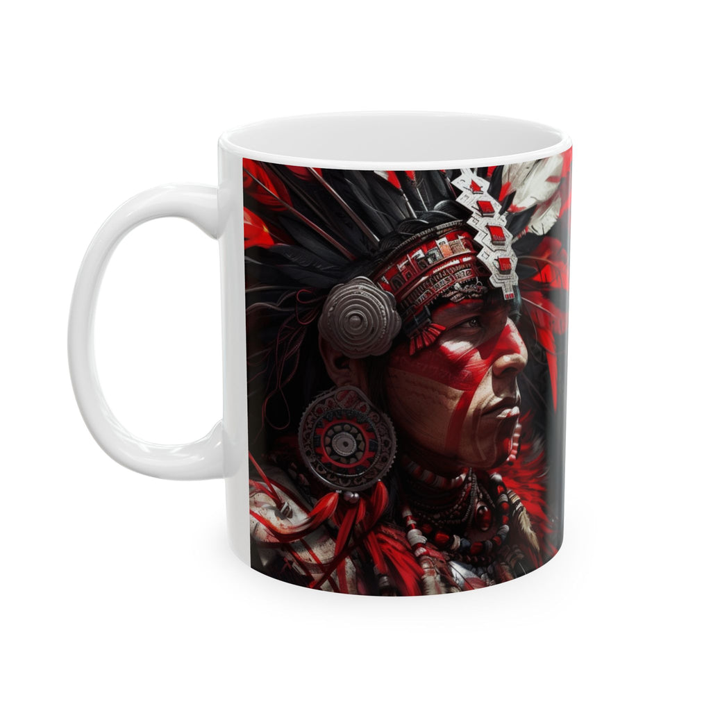Aztec Loyal Warrior – Ceramic Mug (11oz, 15oz • Dishwasher & Microwave Safe • Made in USA • Personalized Option)