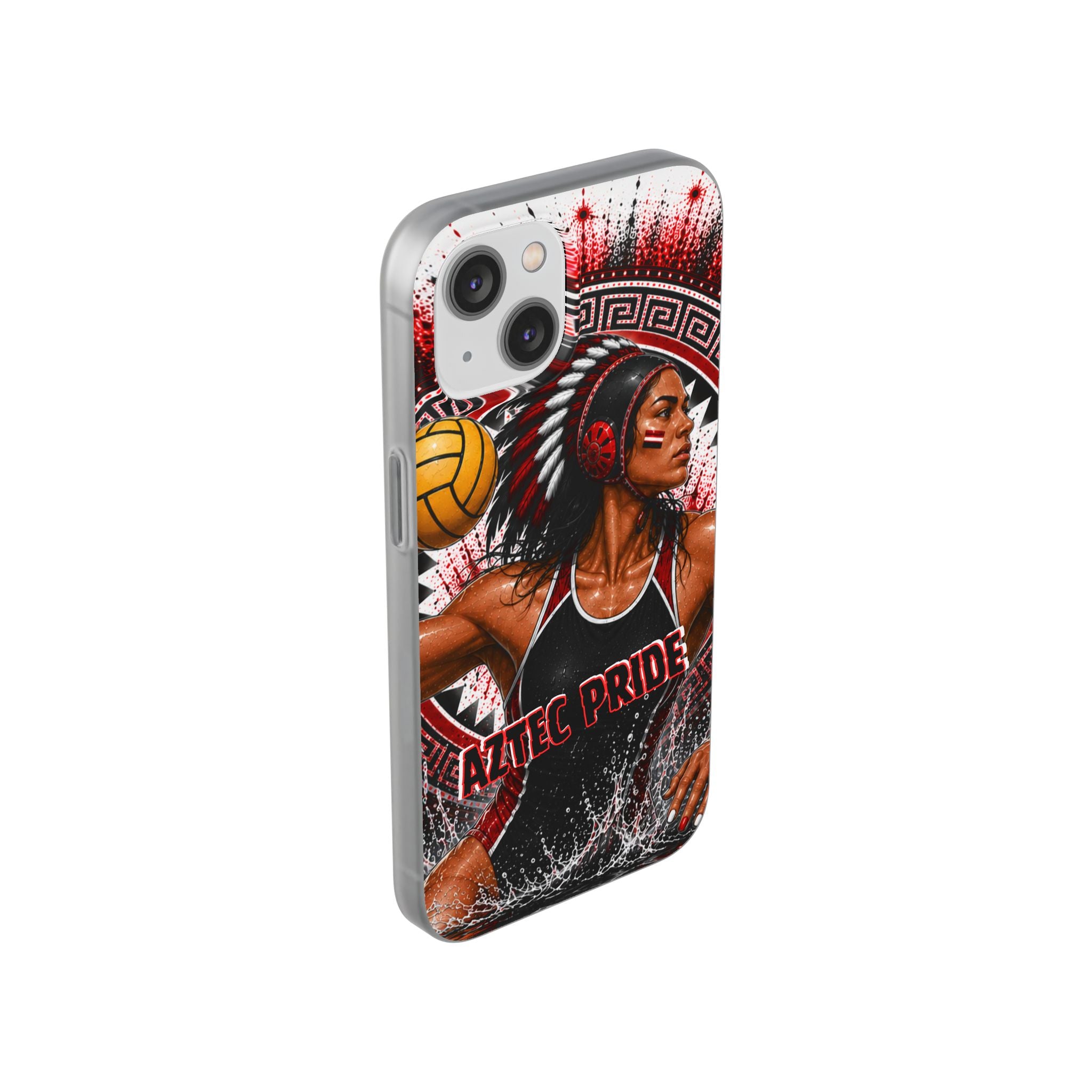 Aztec Water Polo Warrior – Flexi Phone Case (iPhone & Samsung • Clear TPU • Made in USA • Personalized Option)