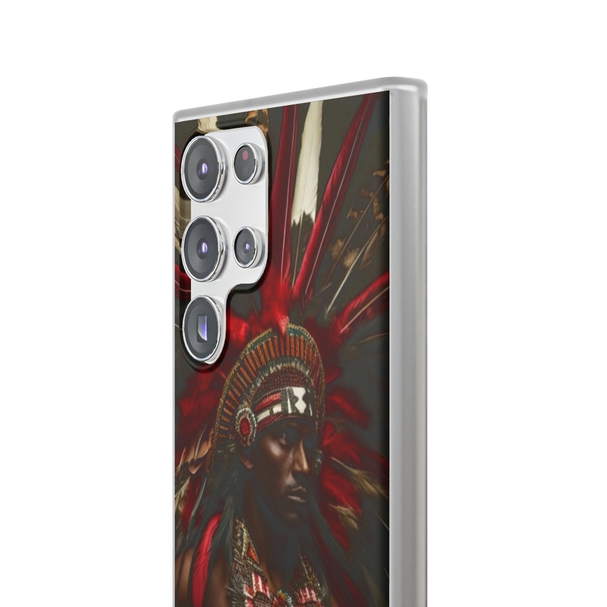 Aztec Panther Warrior – Flexi Phone Case (iPhone & Samsung • Clear TPU • Made in USA • Personalized Option)