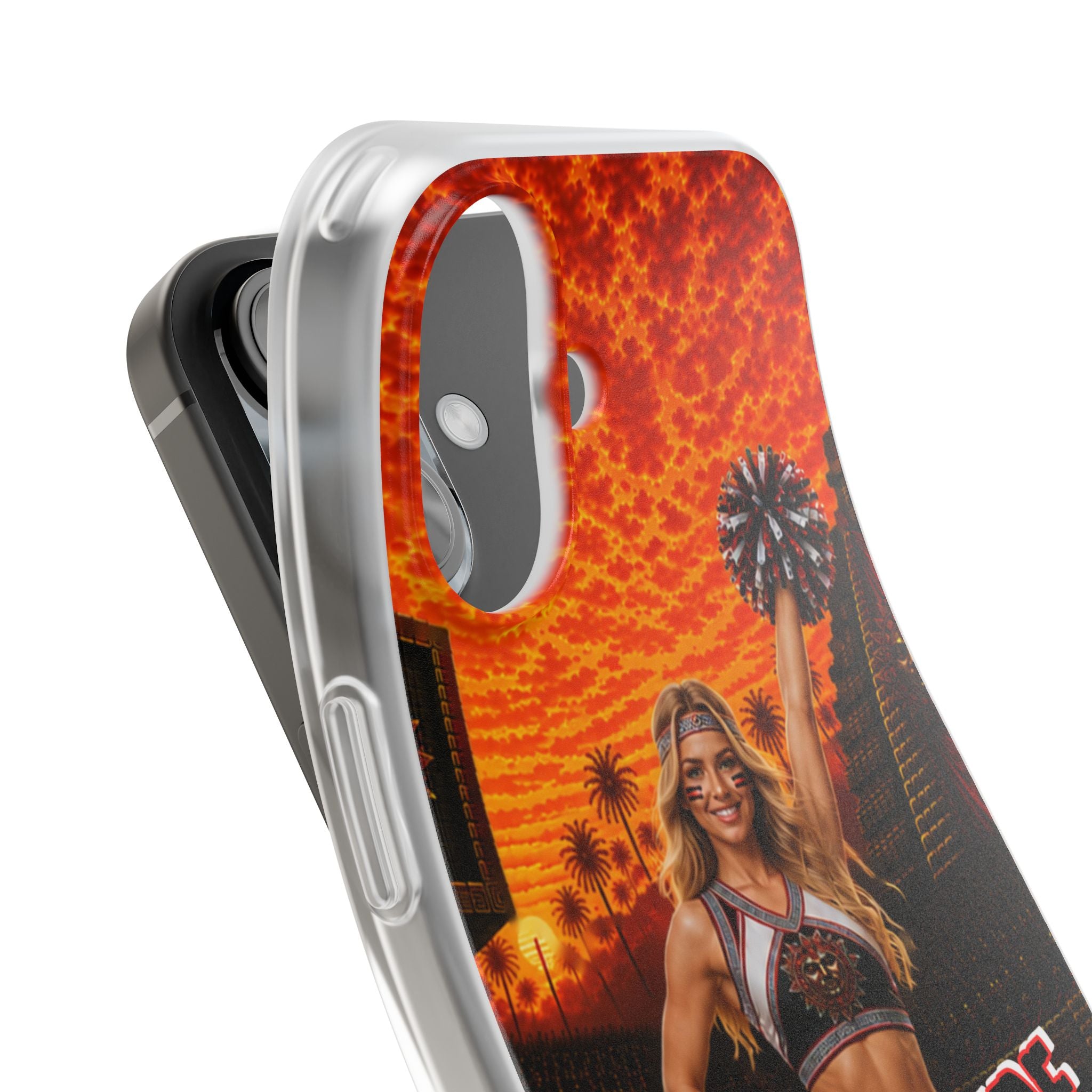Aztec Cheerleader Warrior – Flexi Phone Case (iPhone & Samsung • Clear TPU • Made & Shipped in the USA • 🚚 FREE USA Shipping • Personalized Option)