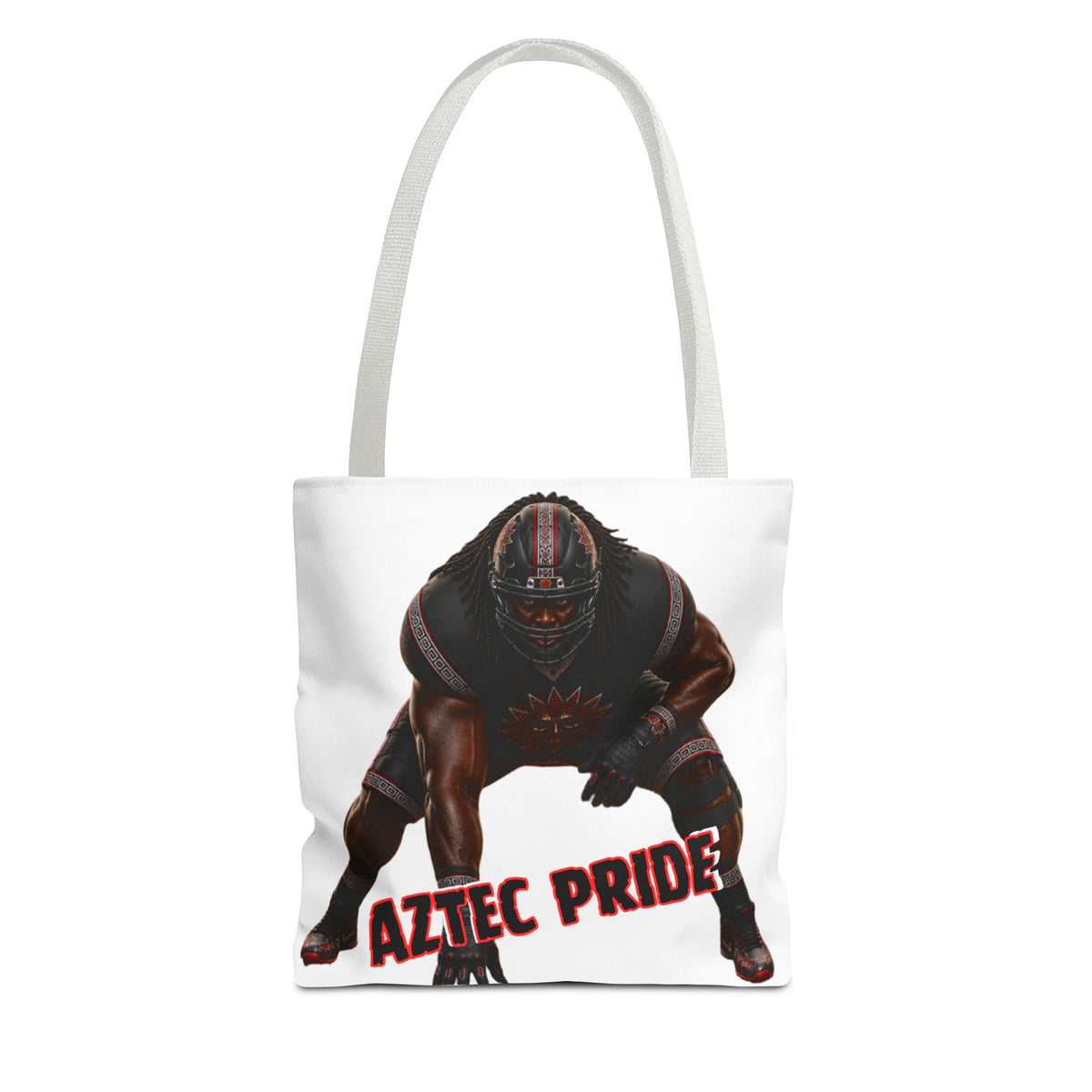 Aztec Football O-Line Warrior Tote Bag | Aztec-Inspired AI Art • Made & Shipped in the USA • 🚚 FREE USA Shipping • FREE Personalization