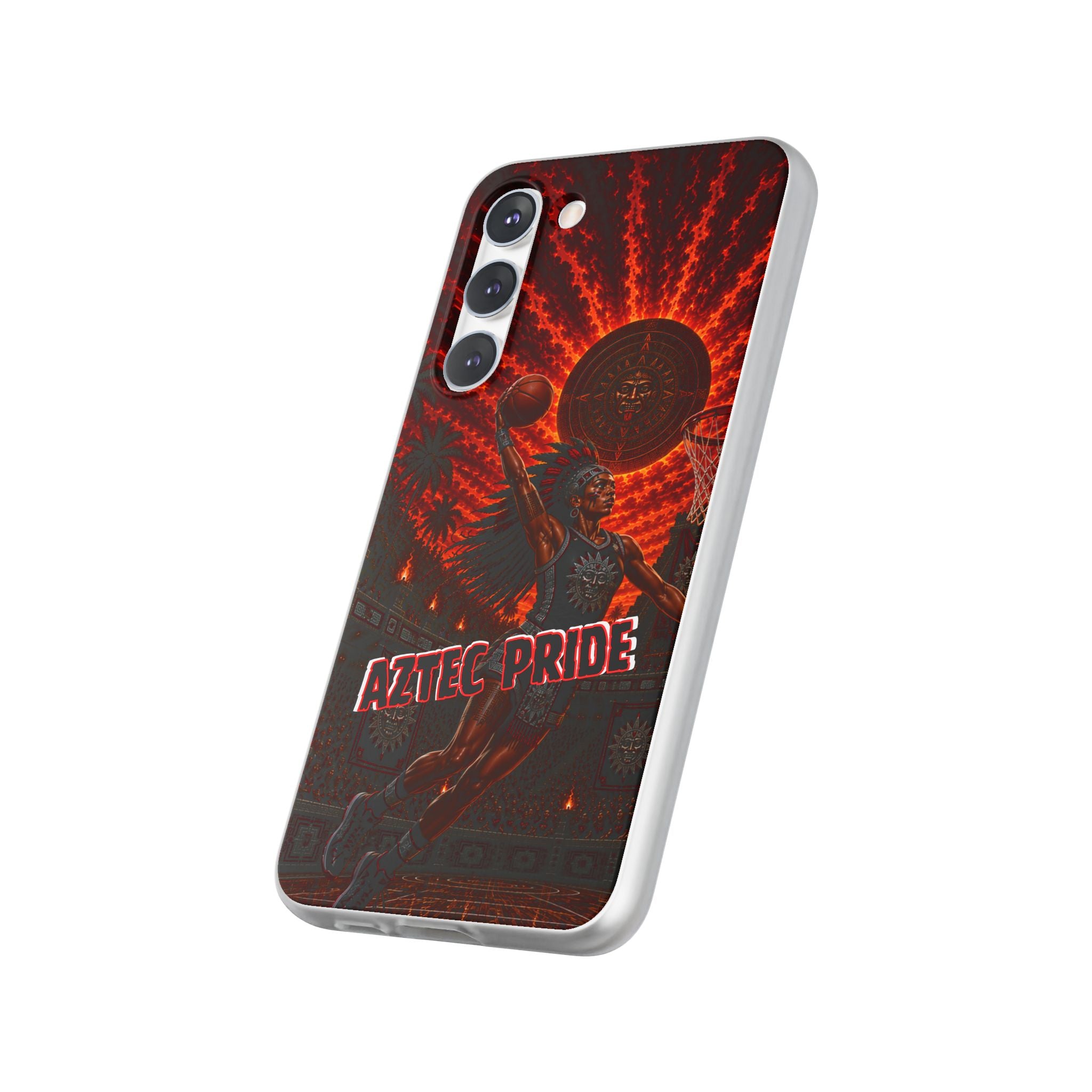 Aztec Basketball Female Warrior – Flexi Phone Case (iPhone & Samsung • Clear TPU • Made & Shipped in the USA • 🚚 FREE USA Shipping • Personalized Option)