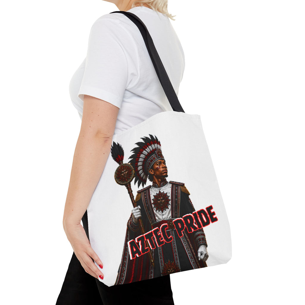 Aztec Band Warrior Tote Bag | Aztec-Inspired AI Art • Made & Shipped in the USA • 🚚 FREE USA Shipping • FREE Personalization