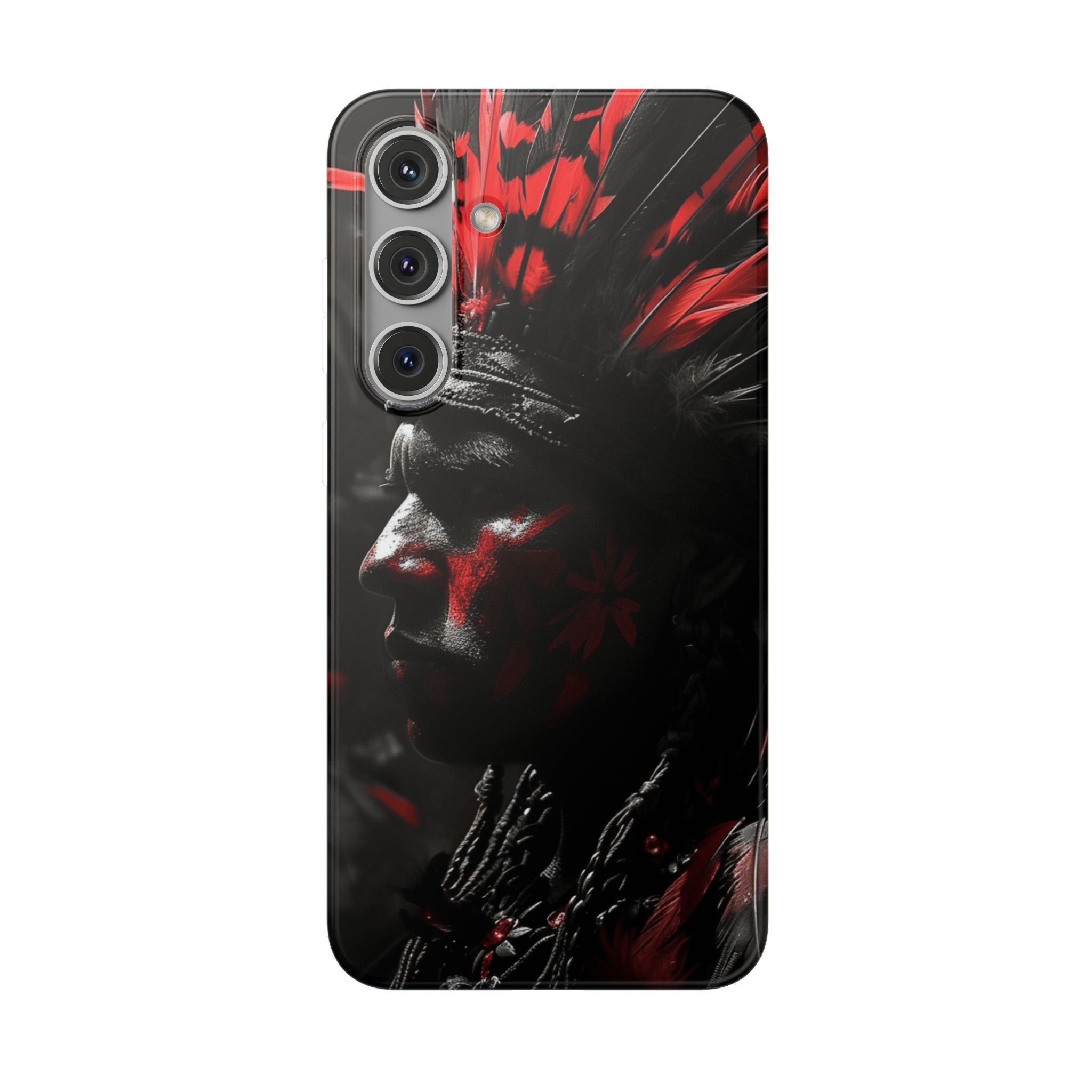 Aztec Jaguar Warrior – Flexi Phone Case (iPhone & Samsung • Clear TPU • Made in USA • Personalized Option)