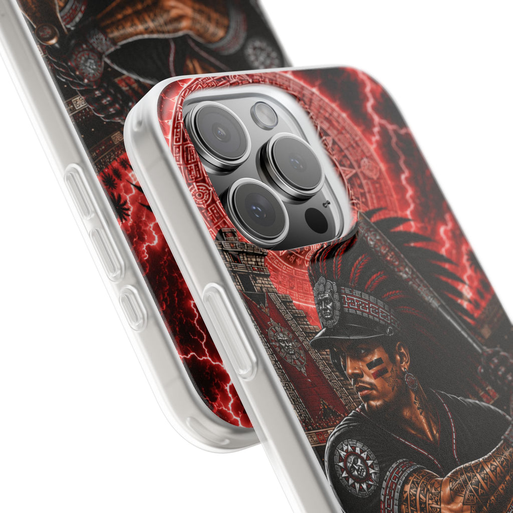 Aztec Baseball Warrior – Flexi Phone Case (iPhone & Samsung • Clear TPU • Made & Shipped in the USA • 🚚 FREE USA Shipping • Personalized Option)