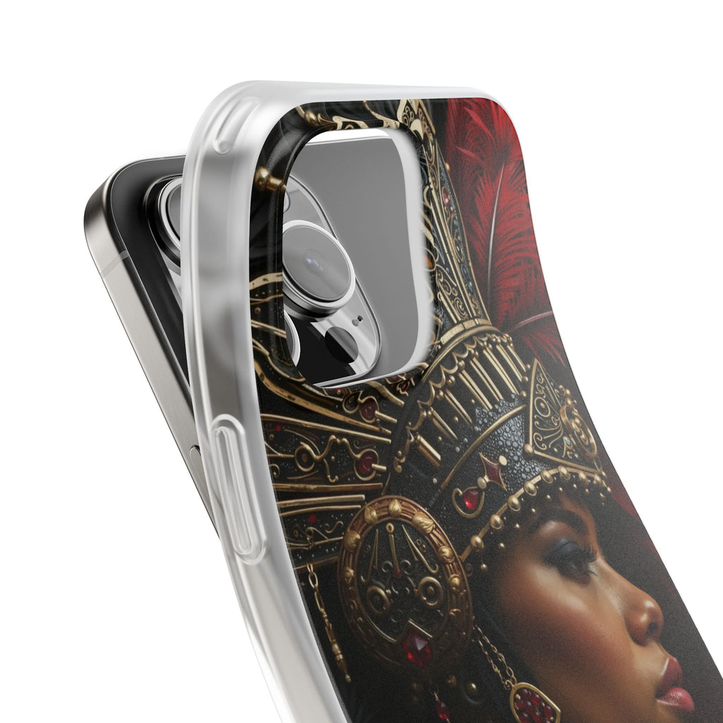 Aztec Lioness Queen – Flexi Phone Case (iPhone & Samsung • Clear TPU • Made in USA • Personalized Option)