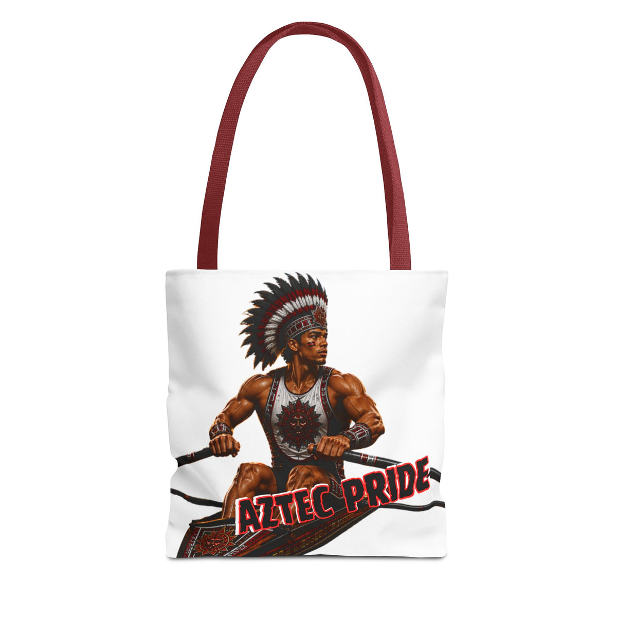 Aztec Rowing Warrior Tote Bag | Aztec-Inspired AI Art • Made & Shipped in the USA • 🚚 FREE USA Shipping • FREE Personalization