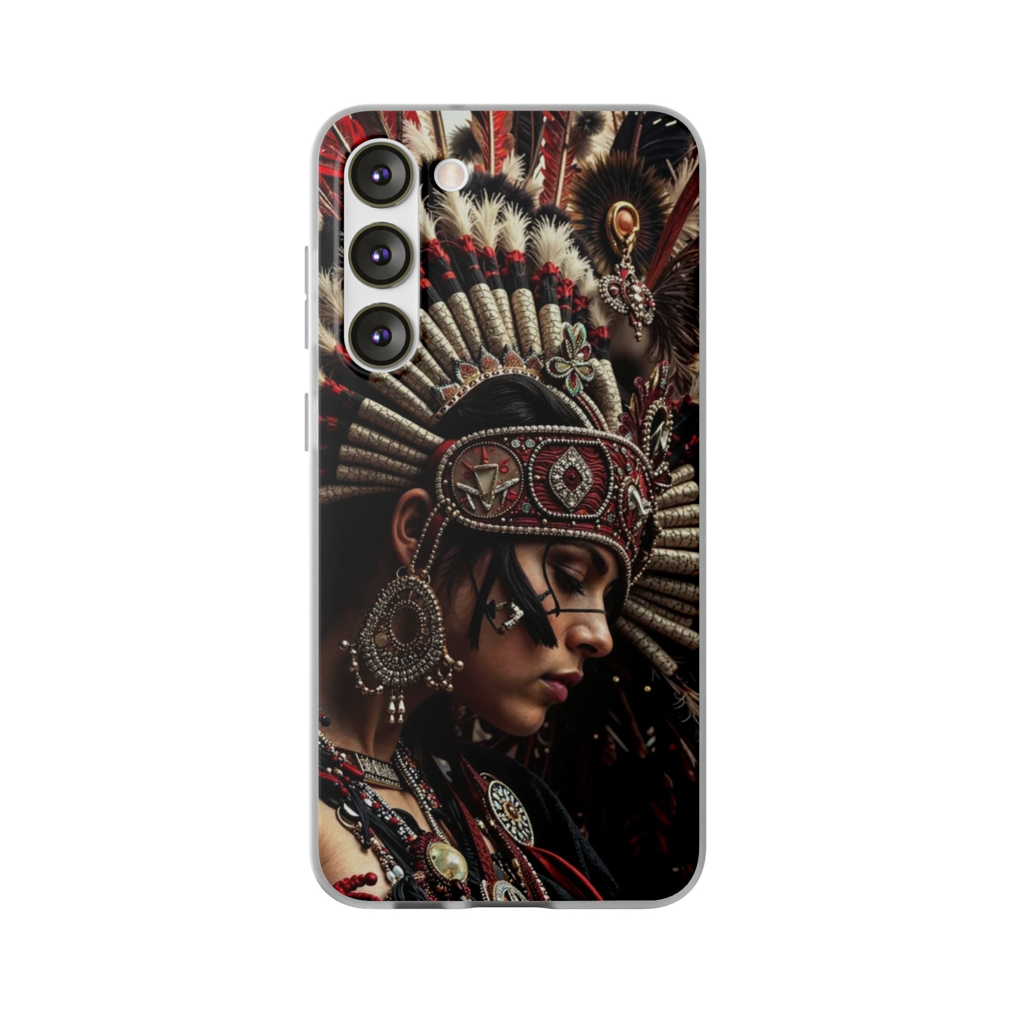 Aztec Goddess Spirit – Flexi Phone Case (iPhone & Samsung • Clear TPU • Made in USA • Personalized Option)
