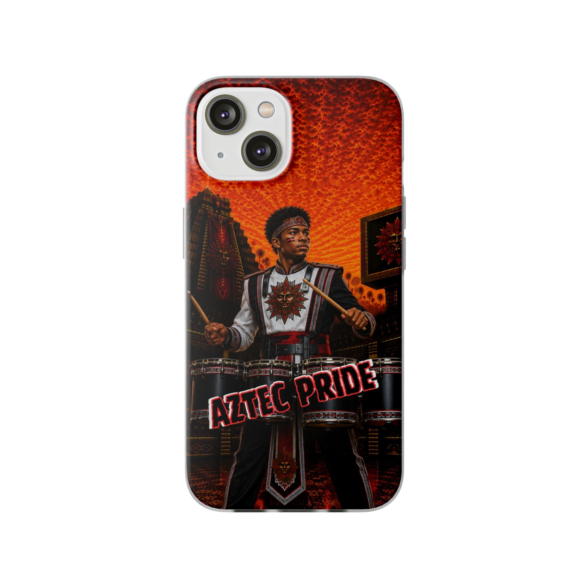 Aztec Band Warrior – Flexi Phone Case (iPhone & Samsung • Clear TPU • Made & Shipped in the USA • 🚚 FREE USA Shipping • Personalized Option)
