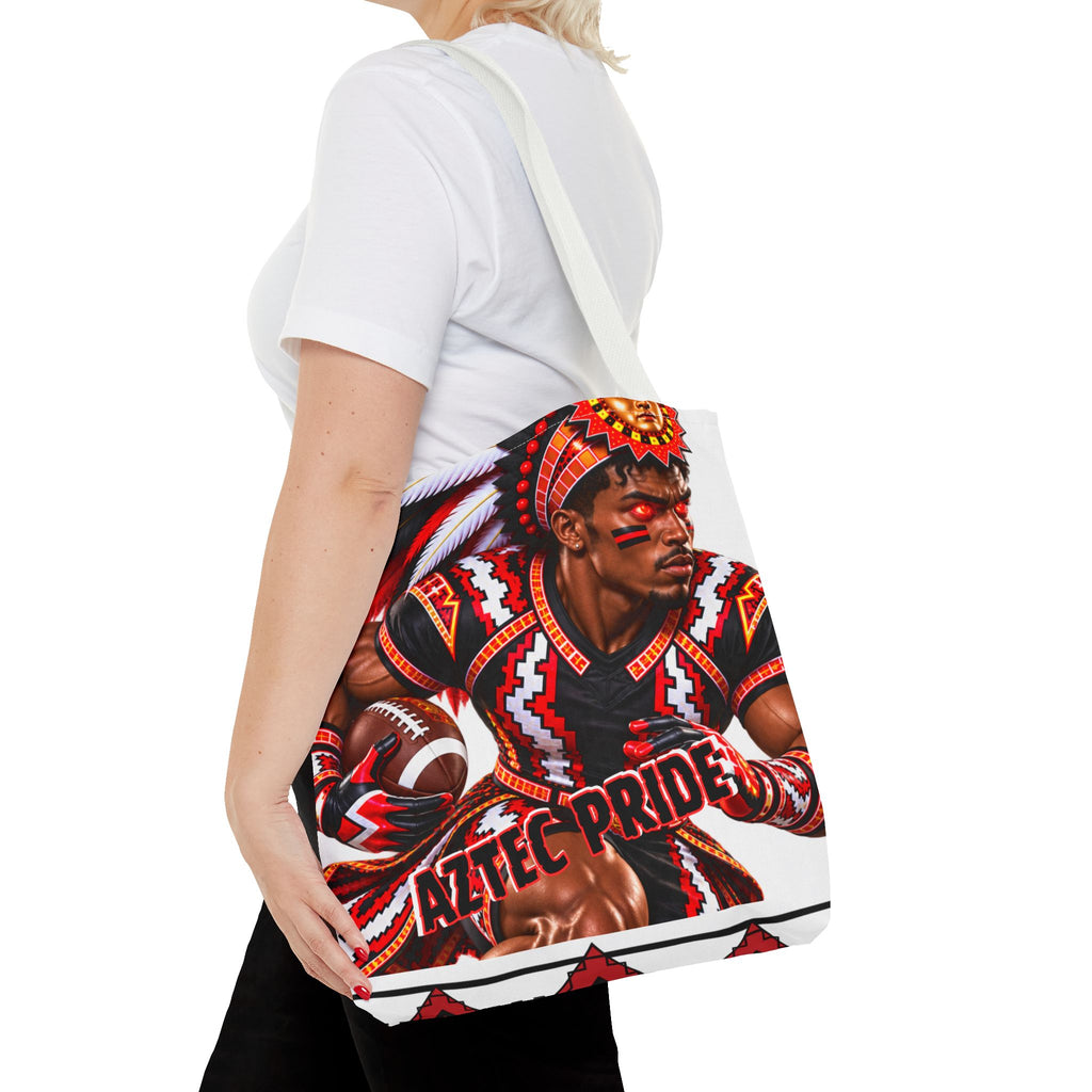 Aztec Football RB Warrior Tote Bag | Aztec-Inspired AI Art • Made & Shipped in the USA • 🚚 FREE USA Shipping • FREE Personalization
