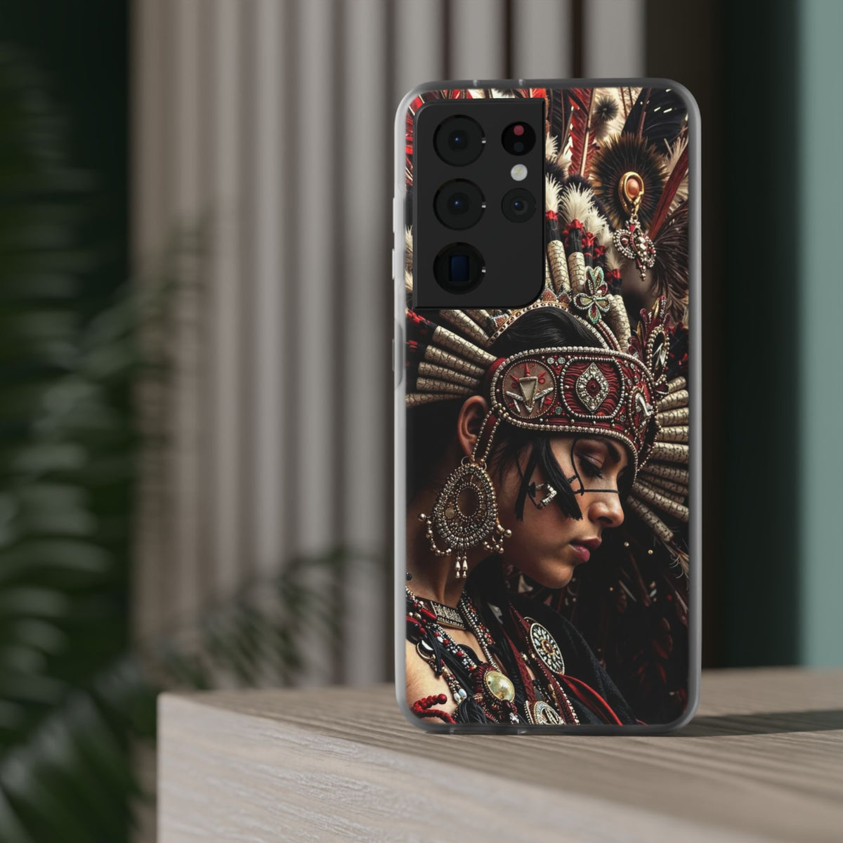 Aztec Goddess Spirit – Flexi Phone Case (iPhone & Samsung • Clear TPU • Made in USA • Personalized Option)