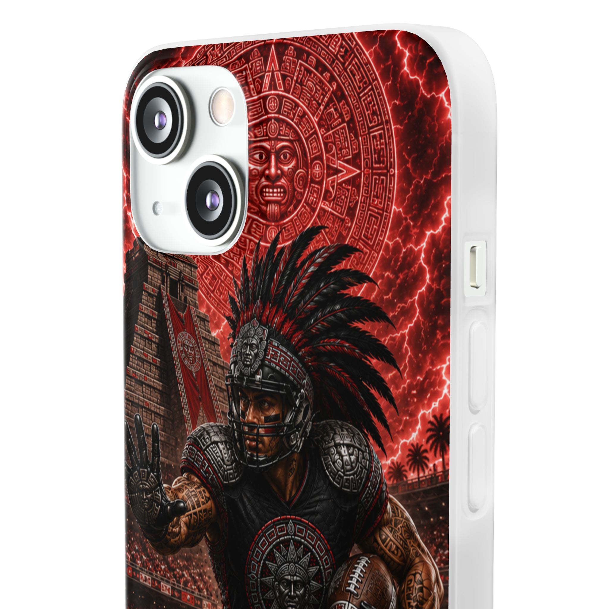 Aztec Football Warrior – Flexi Phone Case (iPhone & Samsung • Clear TPU • Made in USA • Personalized Option)