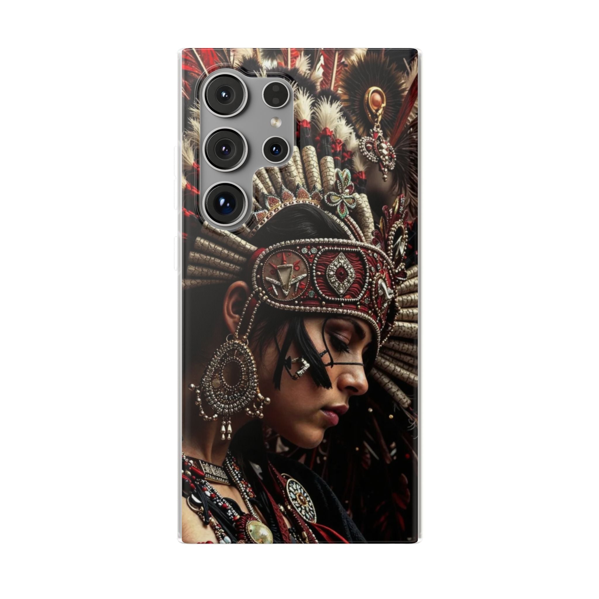 Aztec Goddess Spirit – Flexi Phone Case (iPhone & Samsung • Clear TPU • Made in USA • Personalized Option)