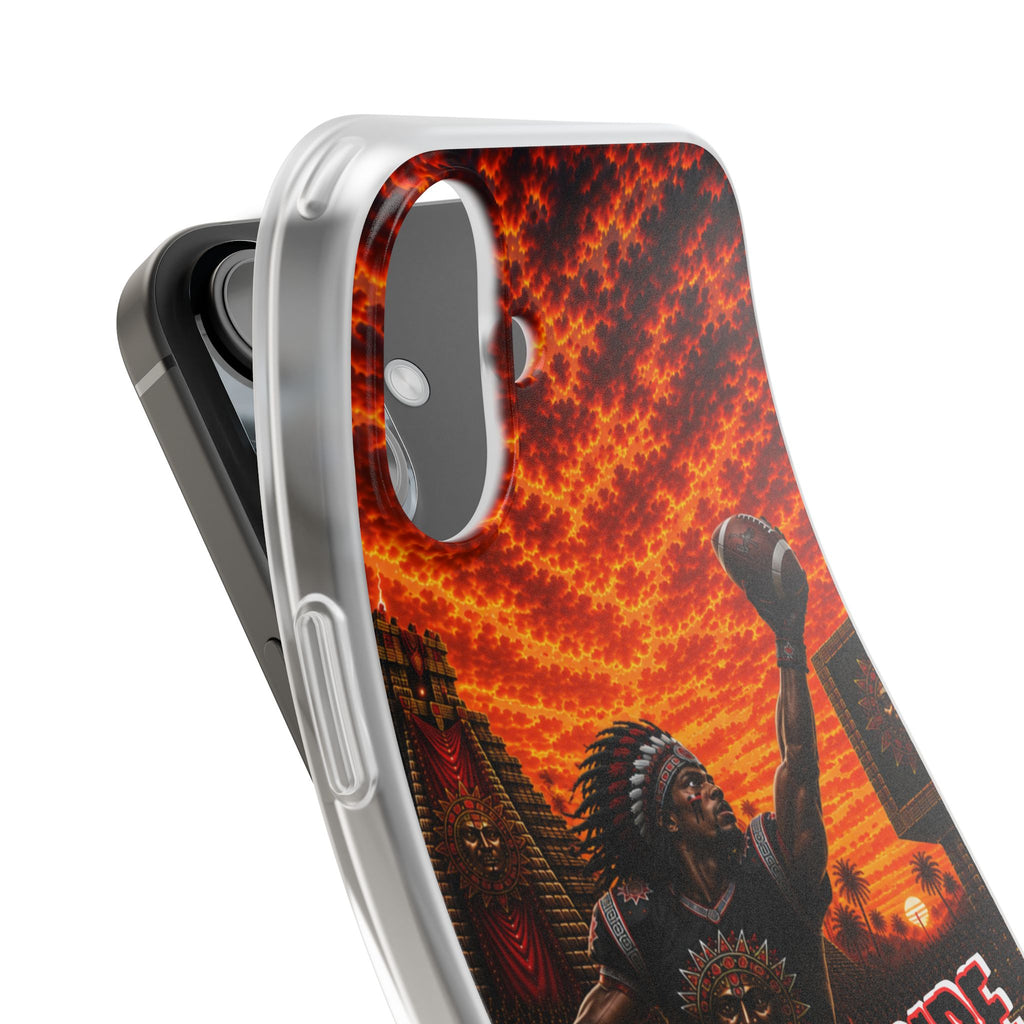Aztec Football Warrior – Flexi Phone Case (iPhone & Samsung • Clear TPU • Made & Shipped in the USA • 🚚 FREE USA Shipping • Personalized Option)