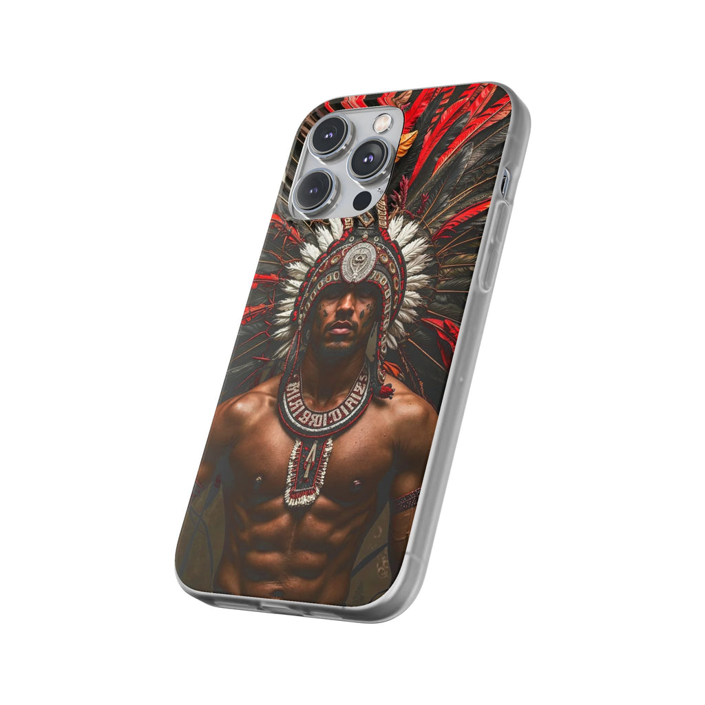 Aztec Warrior Eagle – Flexi Phone Case (iPhone & Samsung • Clear TPU • Made in USA • Personalized Option)