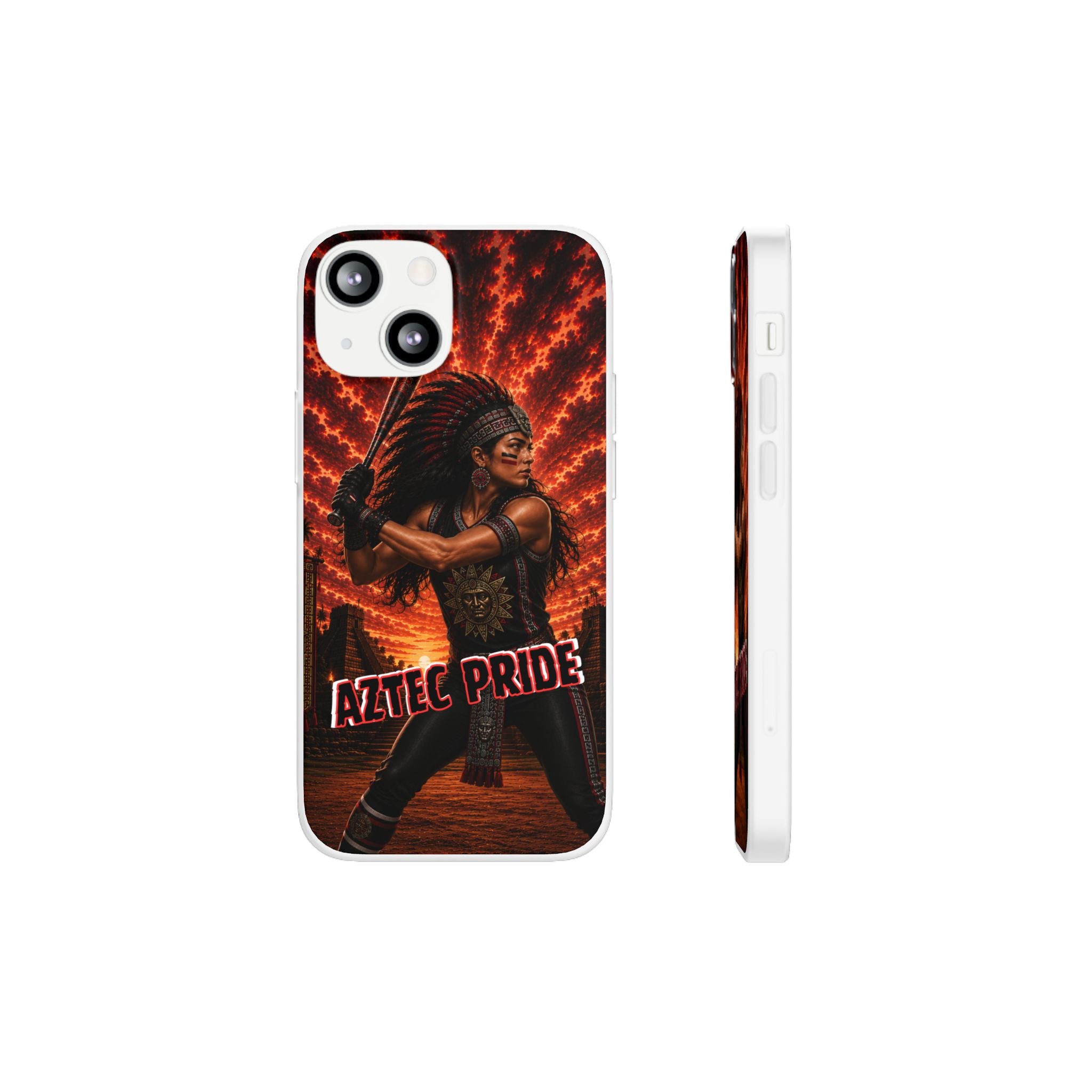 Aztec Softball Warrior – Flexi Phone Case (iPhone & Samsung • Clear TPU • Made & Shipped in the USA • 🚚 FREE USA Shipping • Personalized Option)