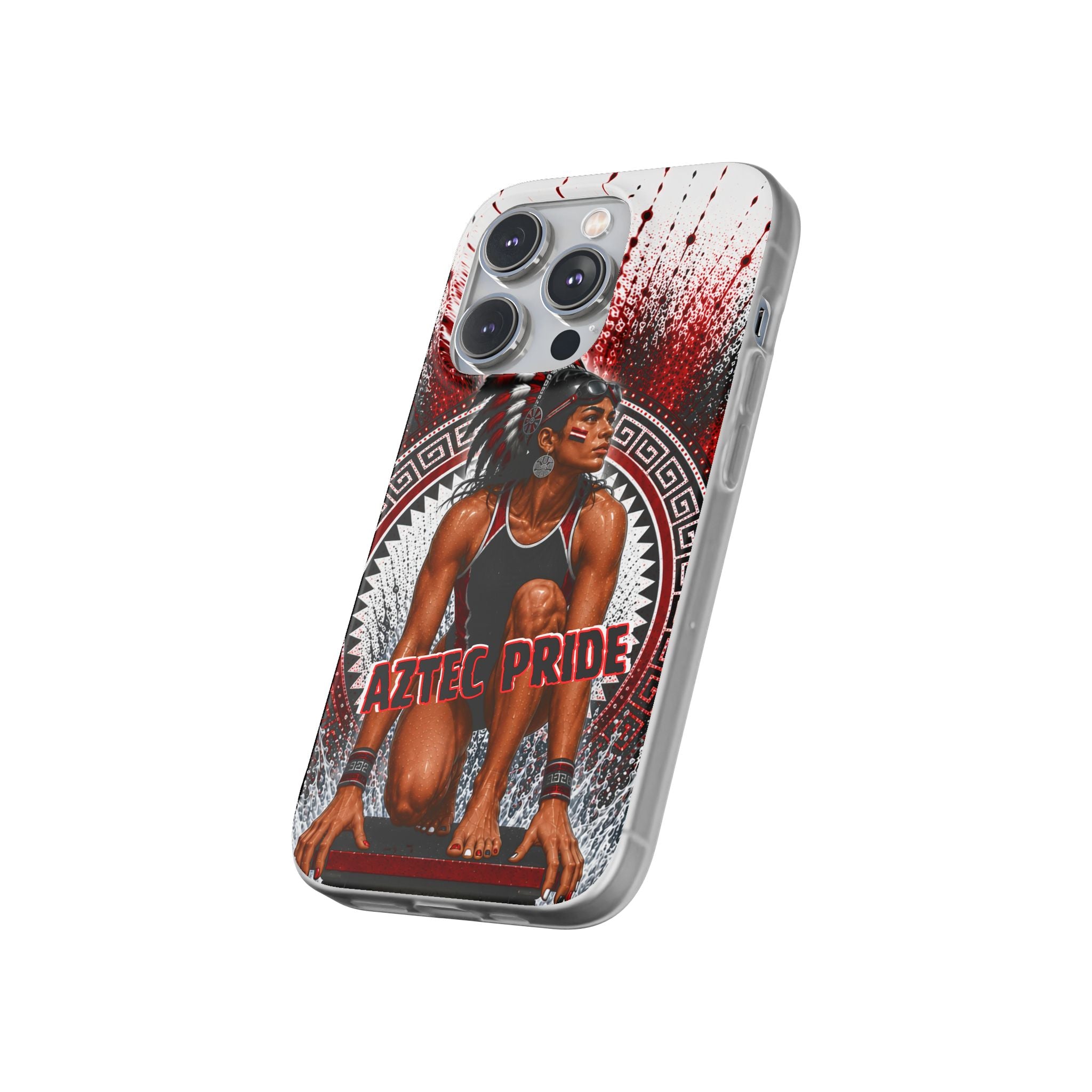 Aztec Swim & Dive Warrior – Flexi Phone Case (iPhone & Samsung • Clear TPU • Made & Shipped in the USA • 🚚 FREE USA Shipping • Personalized Option)