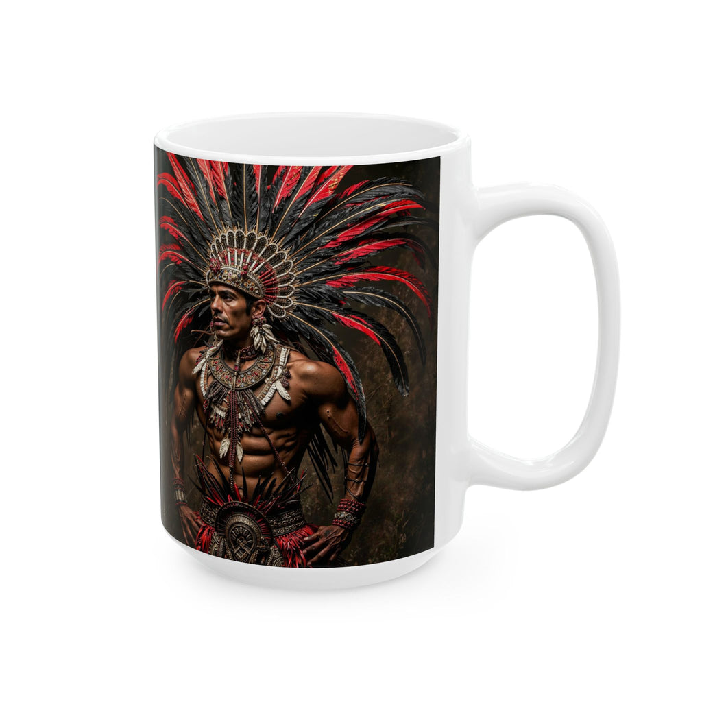 Aztec Sun Guardian – Ceramic Mug (11oz, 15oz • Dishwasher & Microwave Safe • Made in USA • Personalized Option)