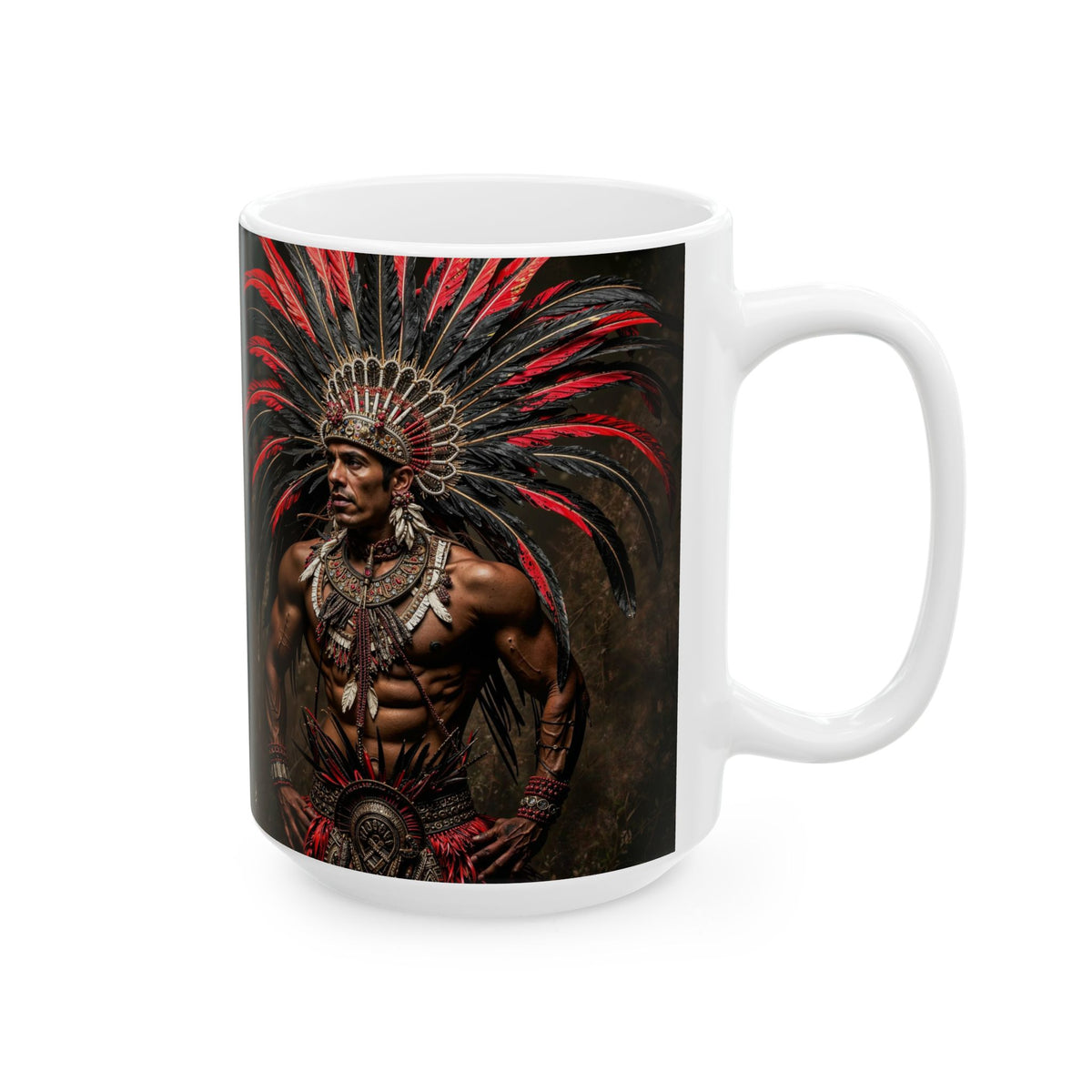 Aztec Sun Guardian – Ceramic Mug (11oz, 15oz • Dishwasher & Microwave Safe • Made in USA • Personalized Option)