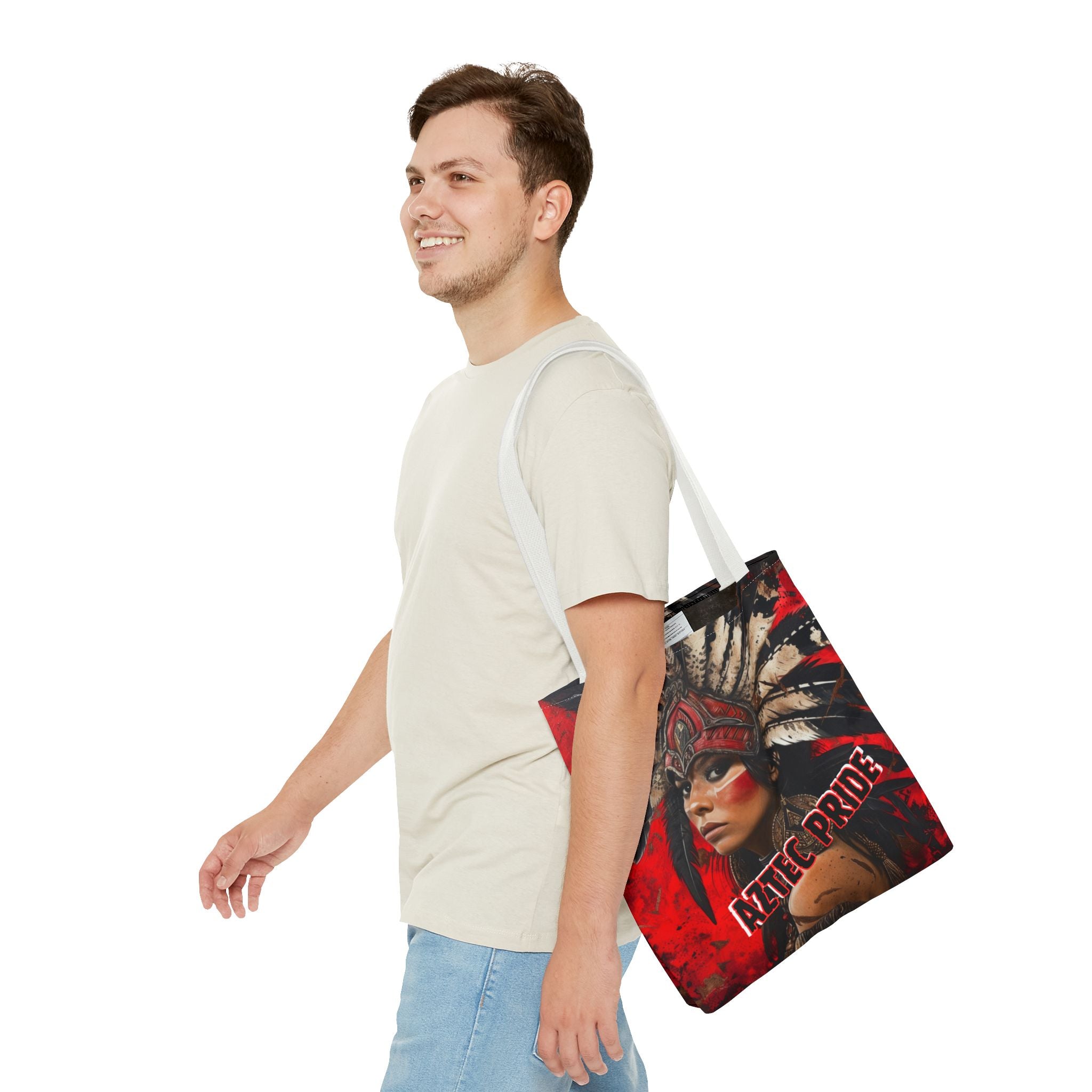 Aztec Moon Goddess Tote Bag – Aztec-Inspired Reusable Shopping Bag | GringoArte