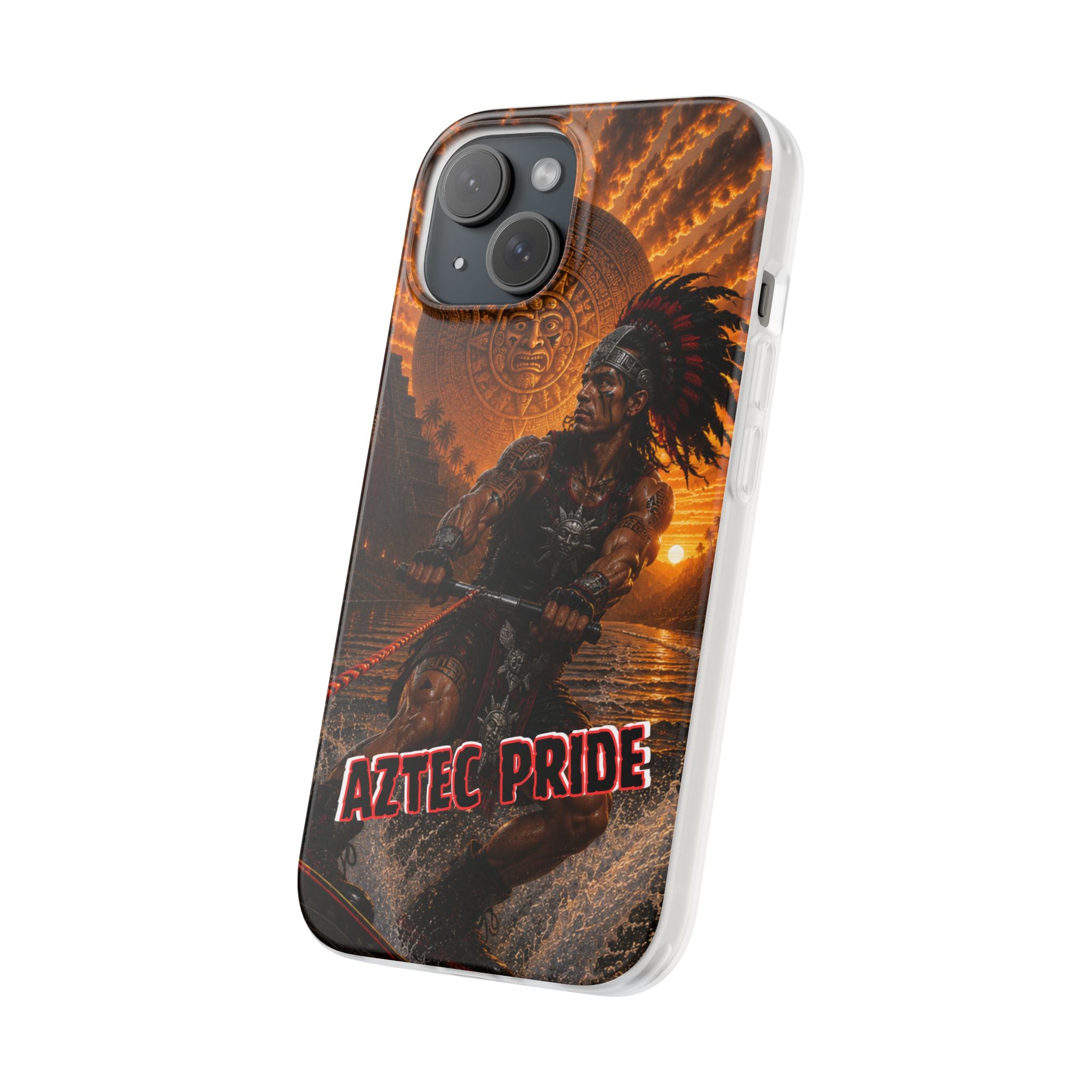 Aztec Wakeboard Male Warrior – Flexi Phone Case (iPhone & Samsung • Clear TPU • Made & Shipped in the USA • 🚚 FREE USA Shipping • Personalized Option)