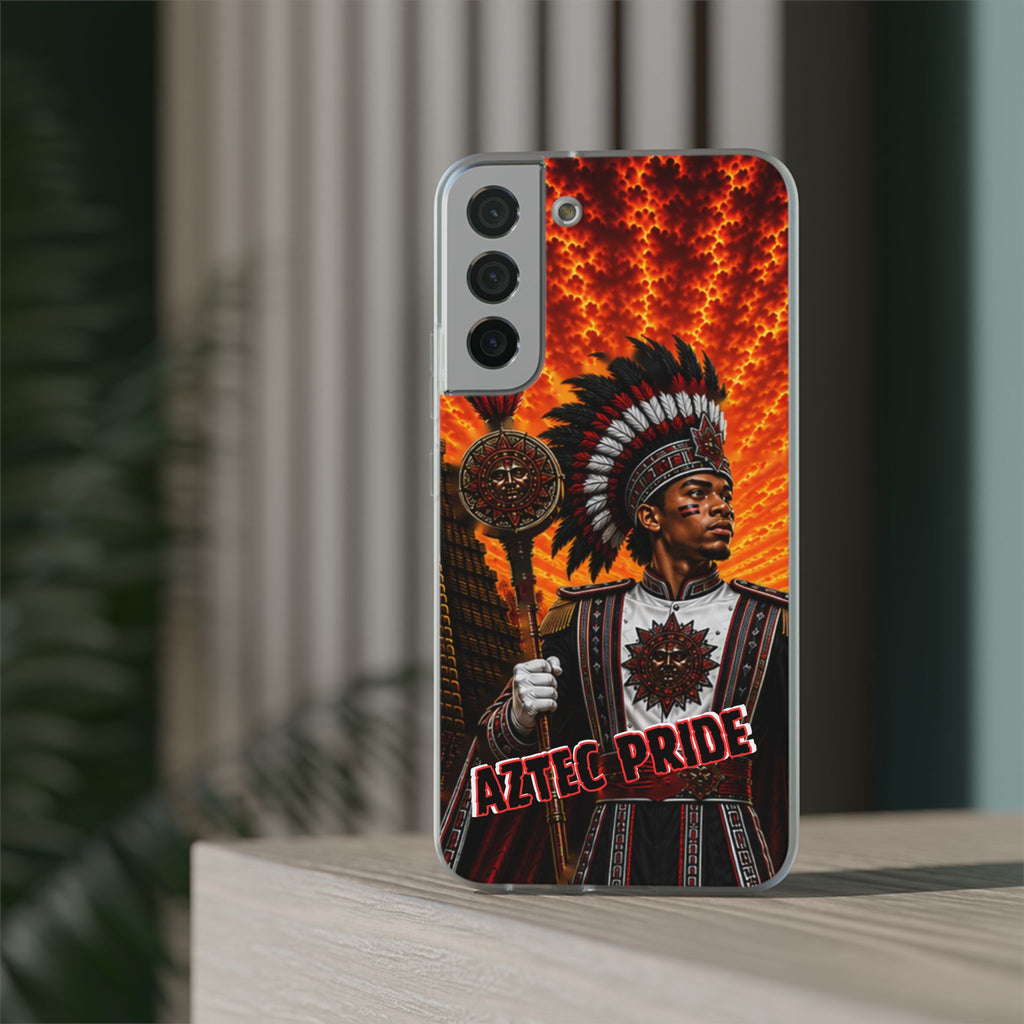 Aztec Drum Major Warrior – Flexi Phone Case (iPhone & Samsung • Clear TPU • Made & Shipped in the USA • 🚚 FREE USA Shipping • Personalized Option)