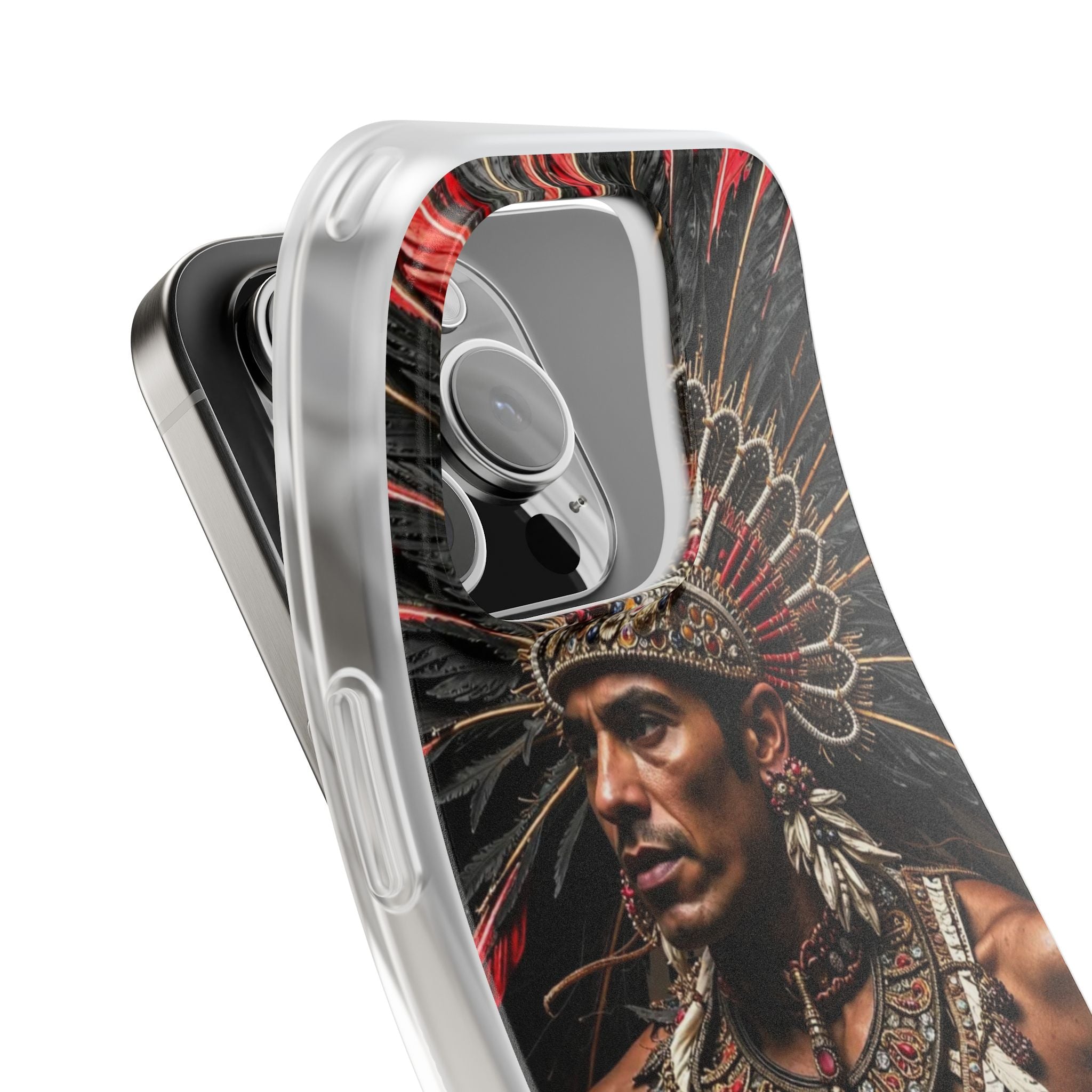 Aztec Sun Guardian – Flexi Phone Case (iPhone & Samsung • Clear TPU • Made in USA • Personalized Option)