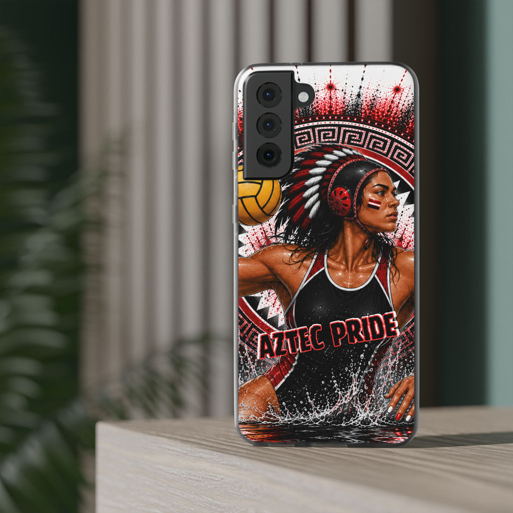 Aztec Water Polo Warrior – Flexi Phone Case (iPhone & Samsung • Clear TPU • Made in USA • Personalized Option)