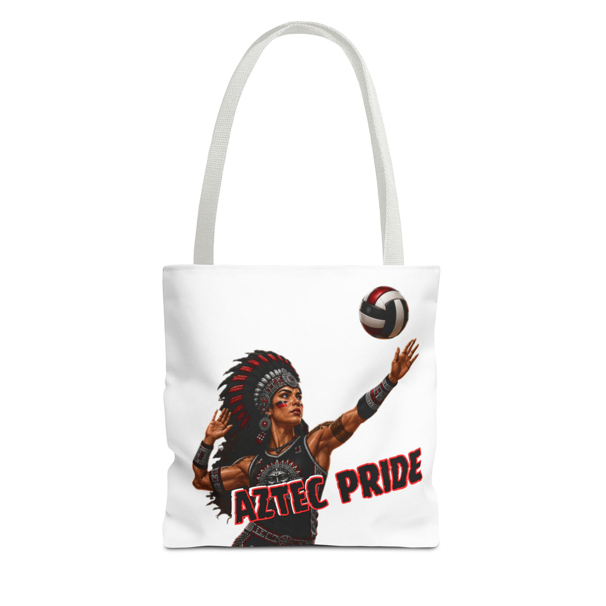 Aztec Volleyball Warrior Tote Bag | Aztec-Inspired AI Art • Made & Shipped in the USA • 🚚 FREE USA Shipping • FREE Personalization
