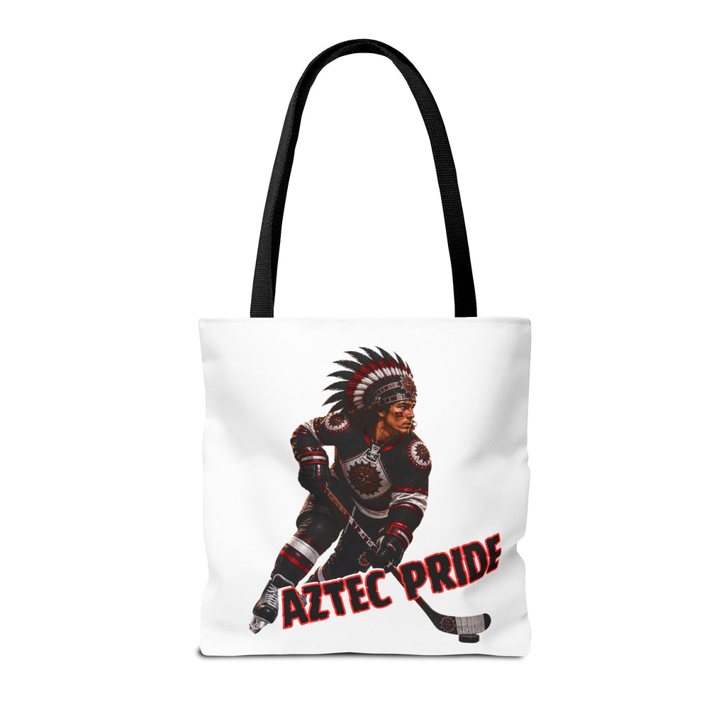 Aztec Hockey Warrior Tote Bag | Aztec-Inspired AI Art • Made & Shipped in the USA • 🚚 FREE USA Shipping • FREE Personalization