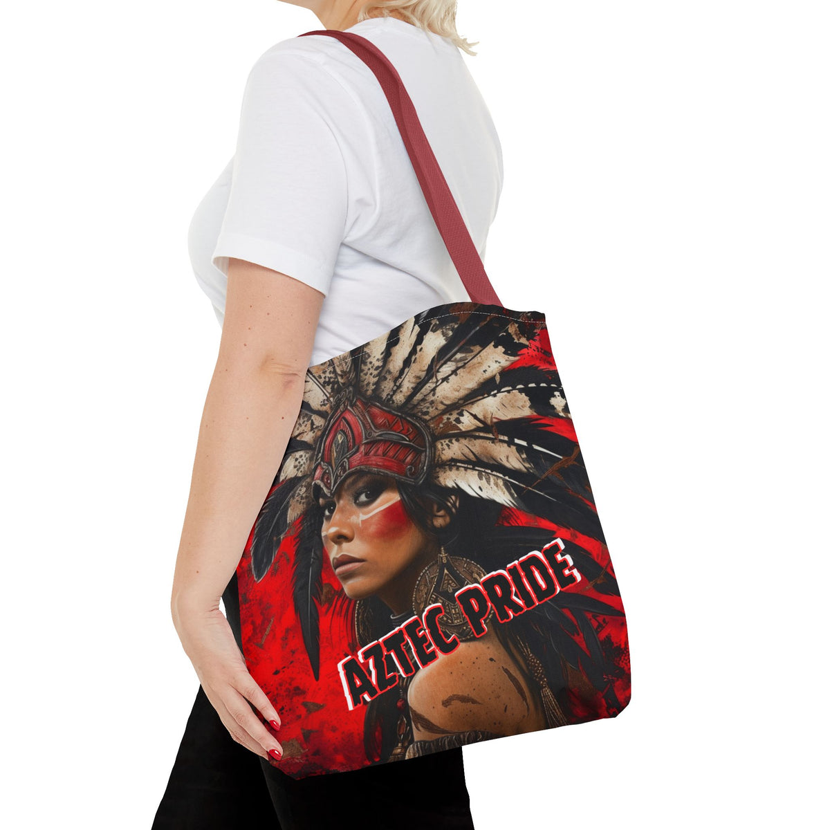 Aztec Moon Goddess Tote Bag – Aztec-Inspired Reusable Shopping Bag | GringoArte
