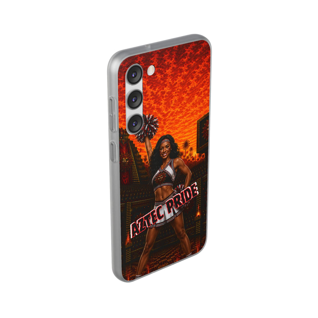 Aztec Cheerleader Warrior – Flexi Phone Case (iPhone & Samsung • Clear TPU • Made & Shipped in the USA • 🚚 FREE USA Shipping • Personalized Option)