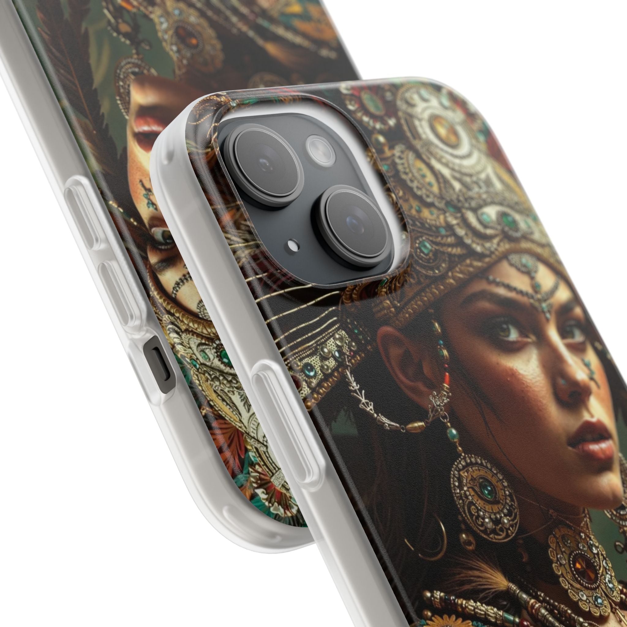 Aztec Warrior Goddess – Flexi Phone Case (iPhone & Samsung • Clear TPU • Made in USA • Personalized Option)