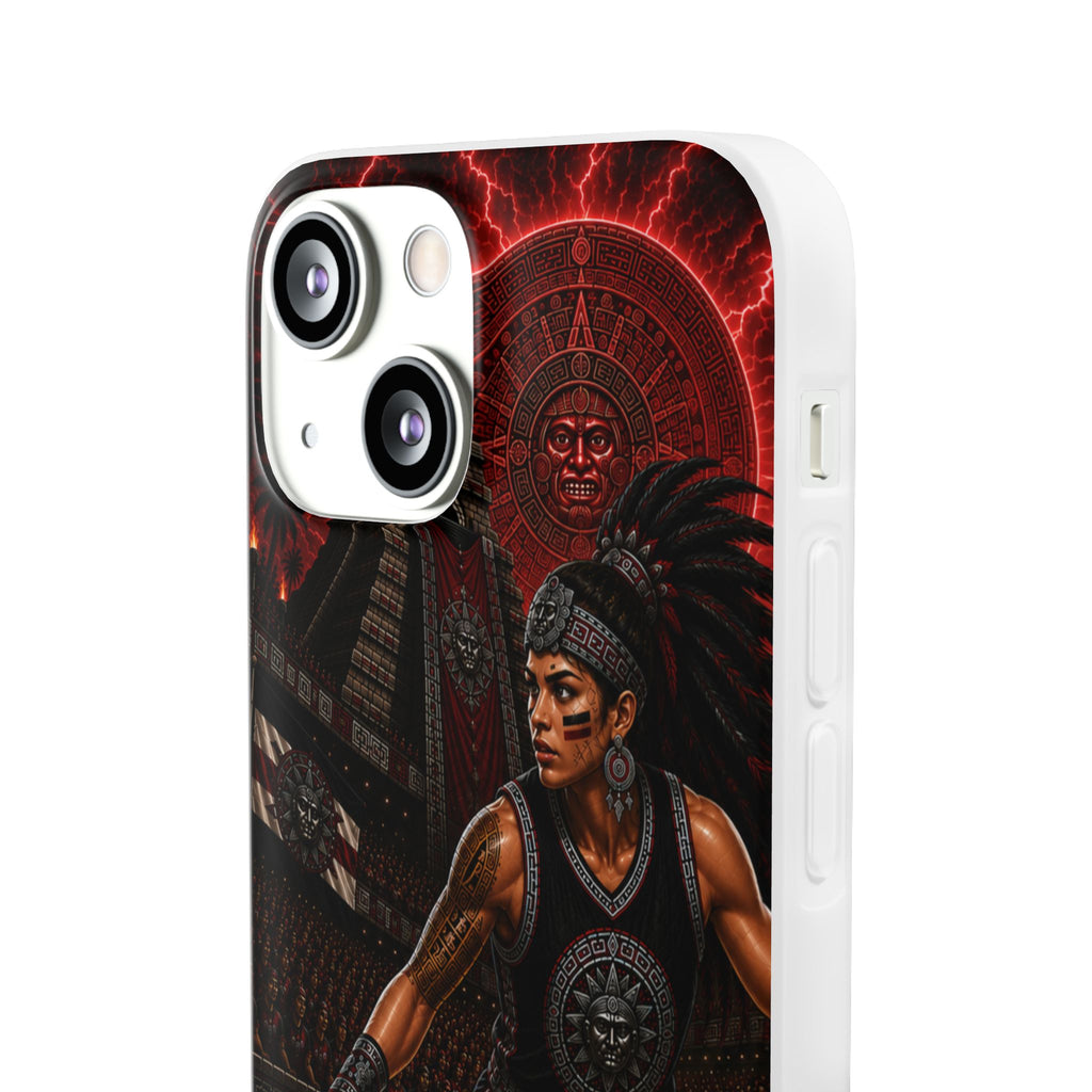 Aztec Basketball Female Warrior – Flexi Phone Case (iPhone & Samsung • Clear TPU • Made & Shipped in the USA • 🚚 FREE USA Shipping • Personalized Option)