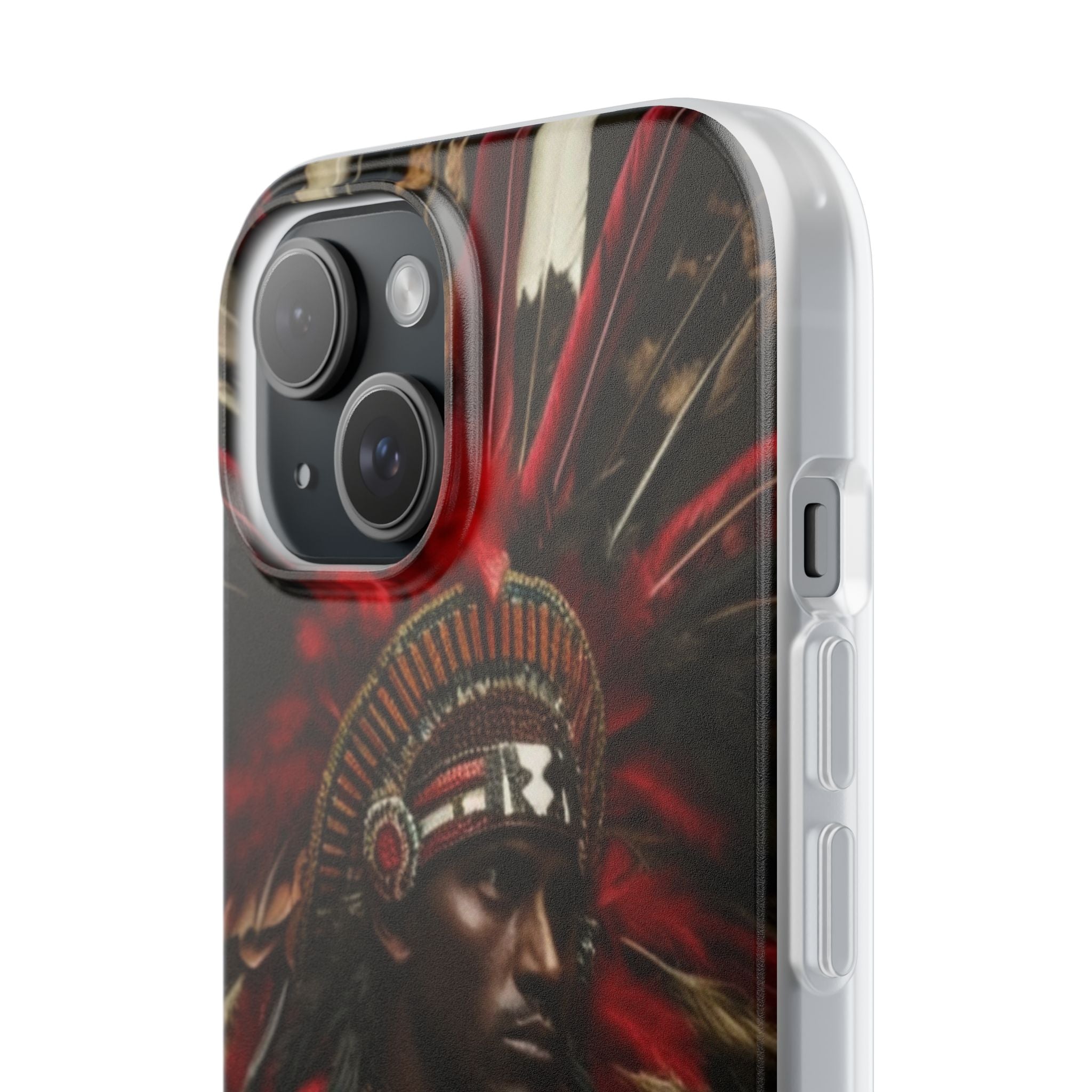 Aztec Panther Warrior – Flexi Phone Case (iPhone & Samsung • Clear TPU • Made in USA • Personalized Option)