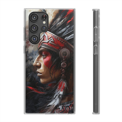 Aztec Silent Warrior – Flexi Phone Case (iPhone & Samsung • Clear TPU • Made in USA • Personalized Option)