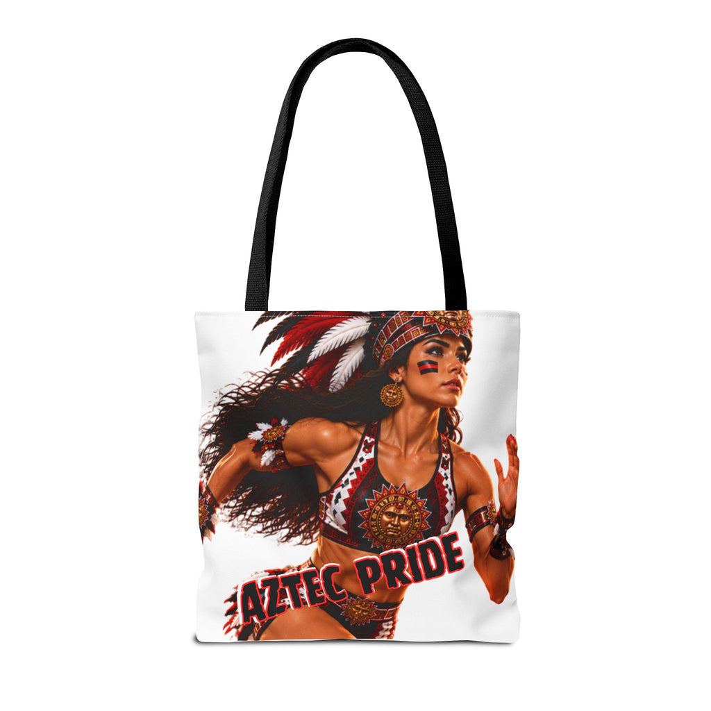 Aztec Track Female Warrior Tote Bag | Aztec-Inspired AI Art • Made & Shipped in the USA • 🚚 FREE USA Shipping • FREE Personalization