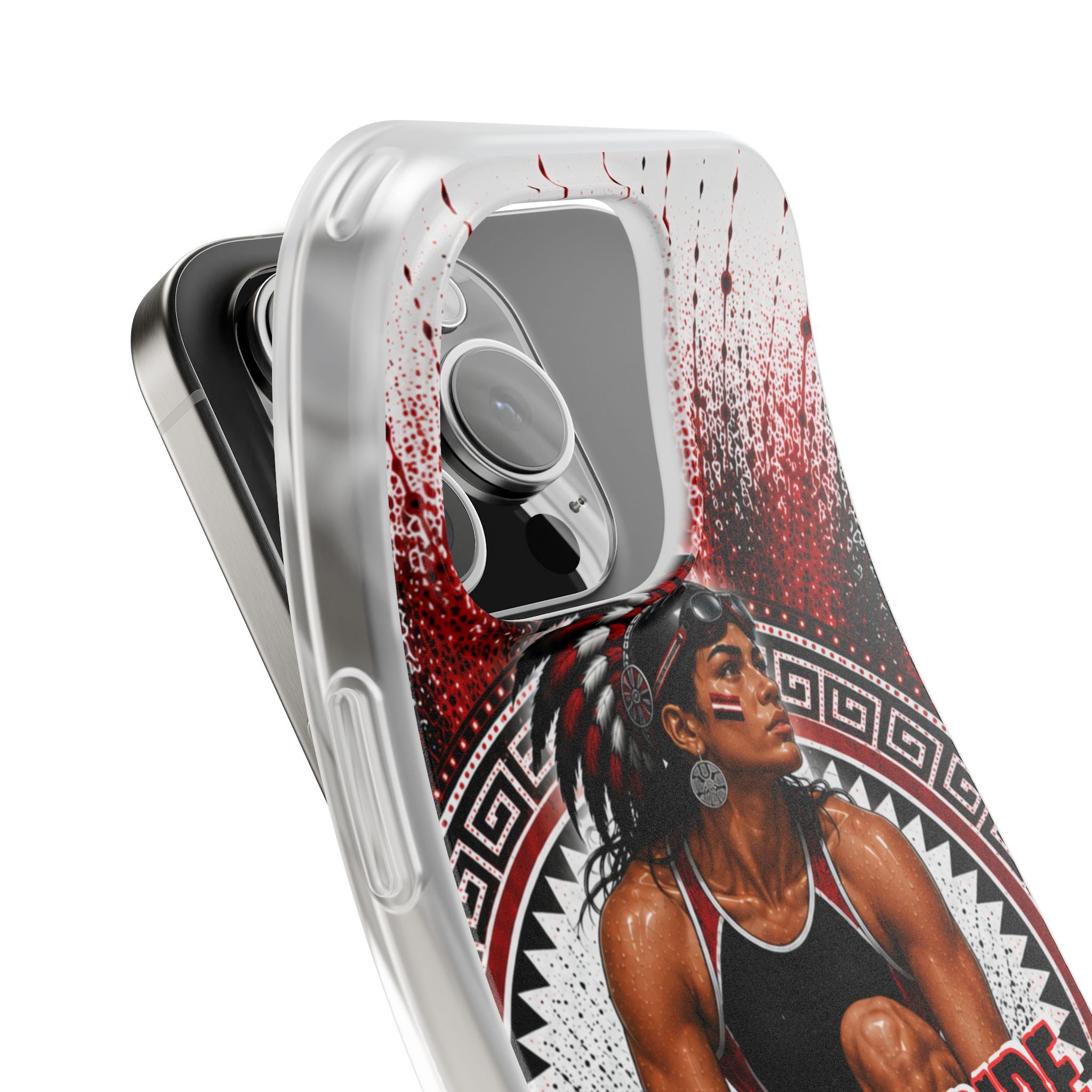 Aztec Swim & Dive Warrior – Flexi Phone Case (iPhone & Samsung • Clear TPU • Made & Shipped in the USA • 🚚 FREE USA Shipping • Personalized Option)