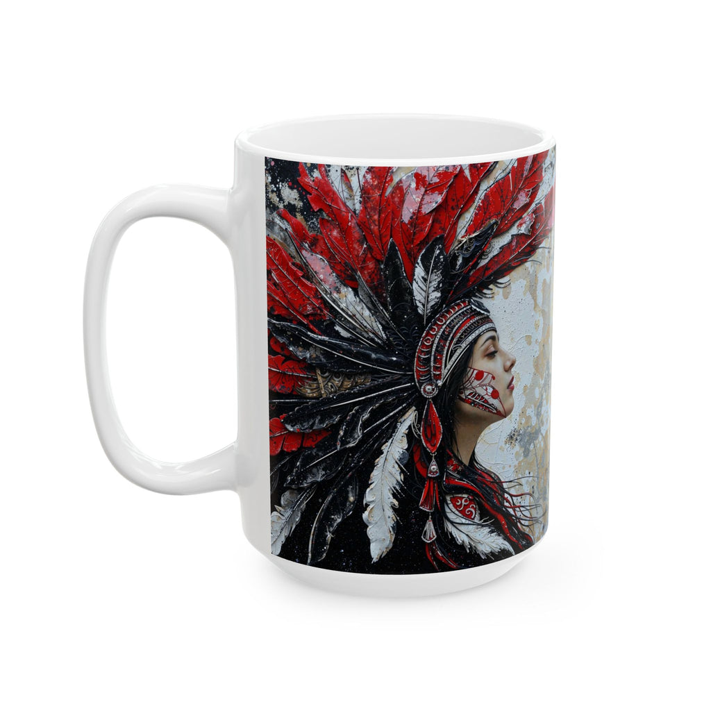 Aztec Silent Goddess – Ceramic Mug (11oz, 15oz • Dishwasher & Microwave Safe • Made in USA • Personalized Option)