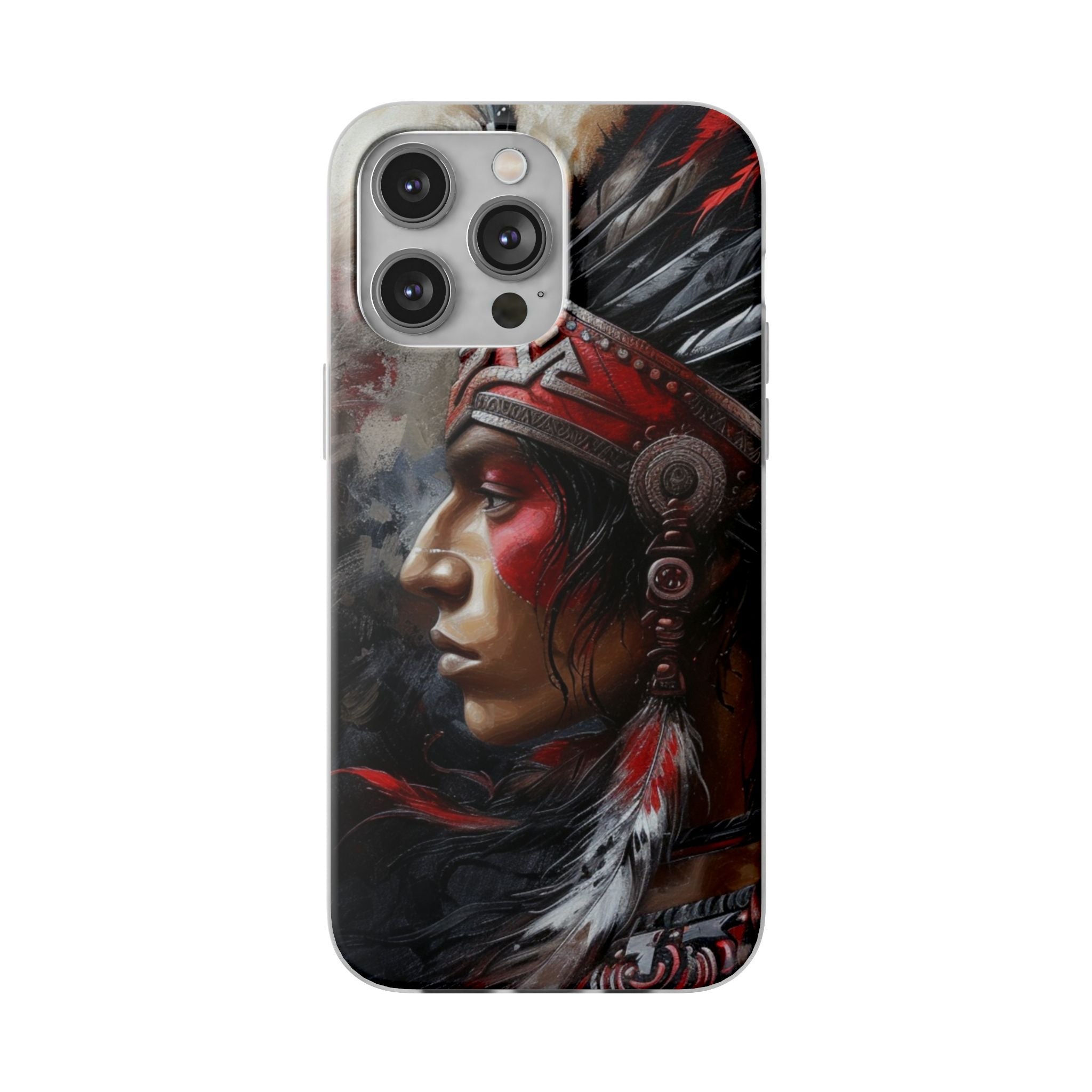 Aztec Silent Warrior – Flexi Phone Case (iPhone & Samsung • Clear TPU • Made in USA • Personalized Option)