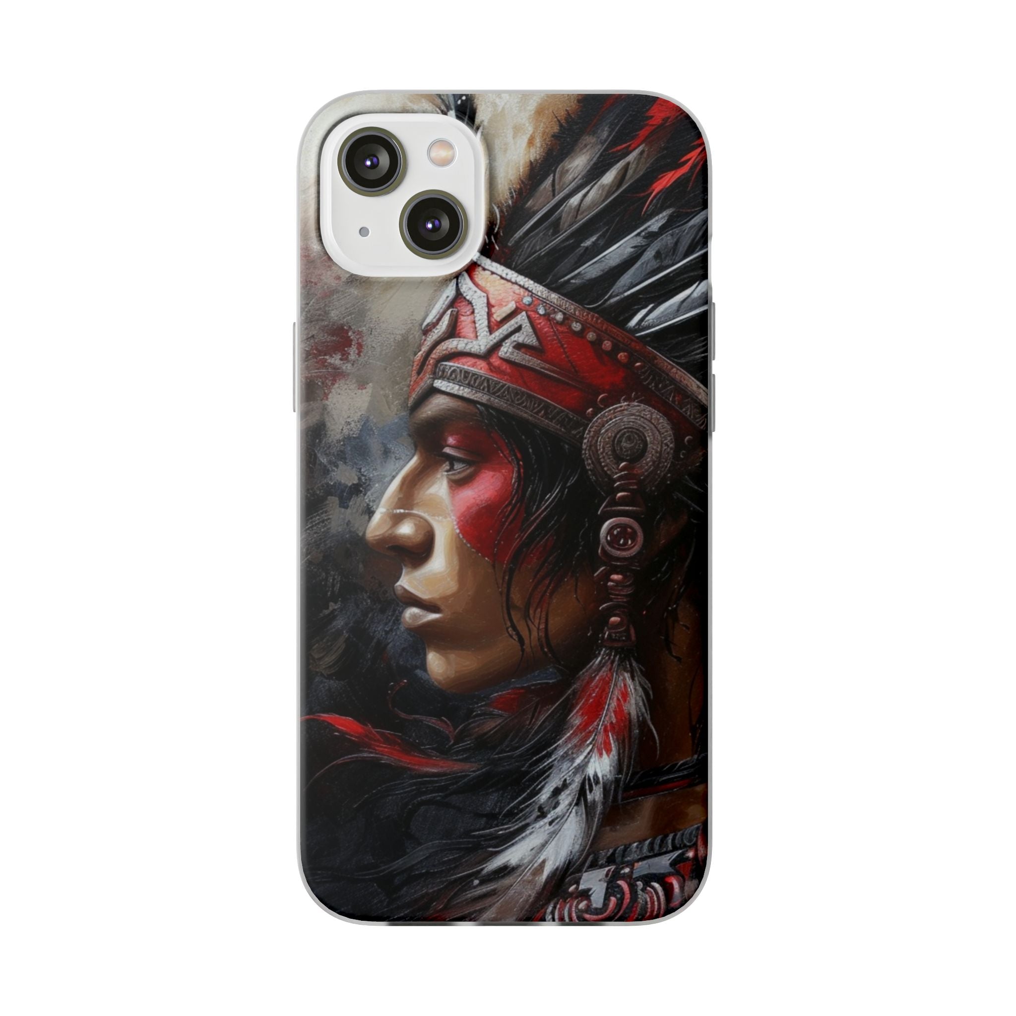 Aztec Silent Warrior – Flexi Phone Case (iPhone & Samsung • Clear TPU • Made in USA • Personalized Option)