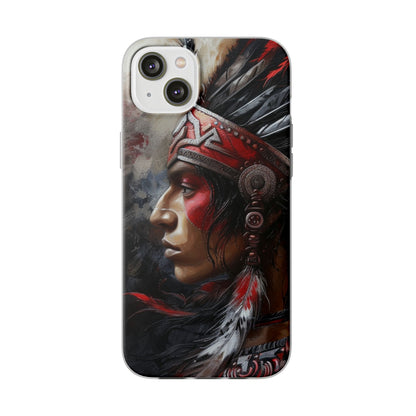 Aztec Silent Warrior – Flexi Phone Case (iPhone & Samsung • Clear TPU • Made in USA • Personalized Option)