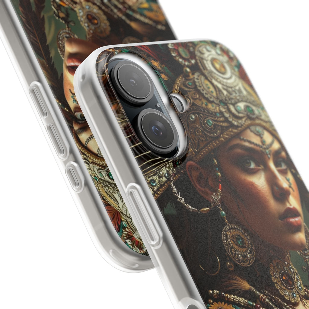Aztec Warrior Goddess – Flexi Phone Case (iPhone & Samsung • Clear TPU • Made in USA • Personalized Option)